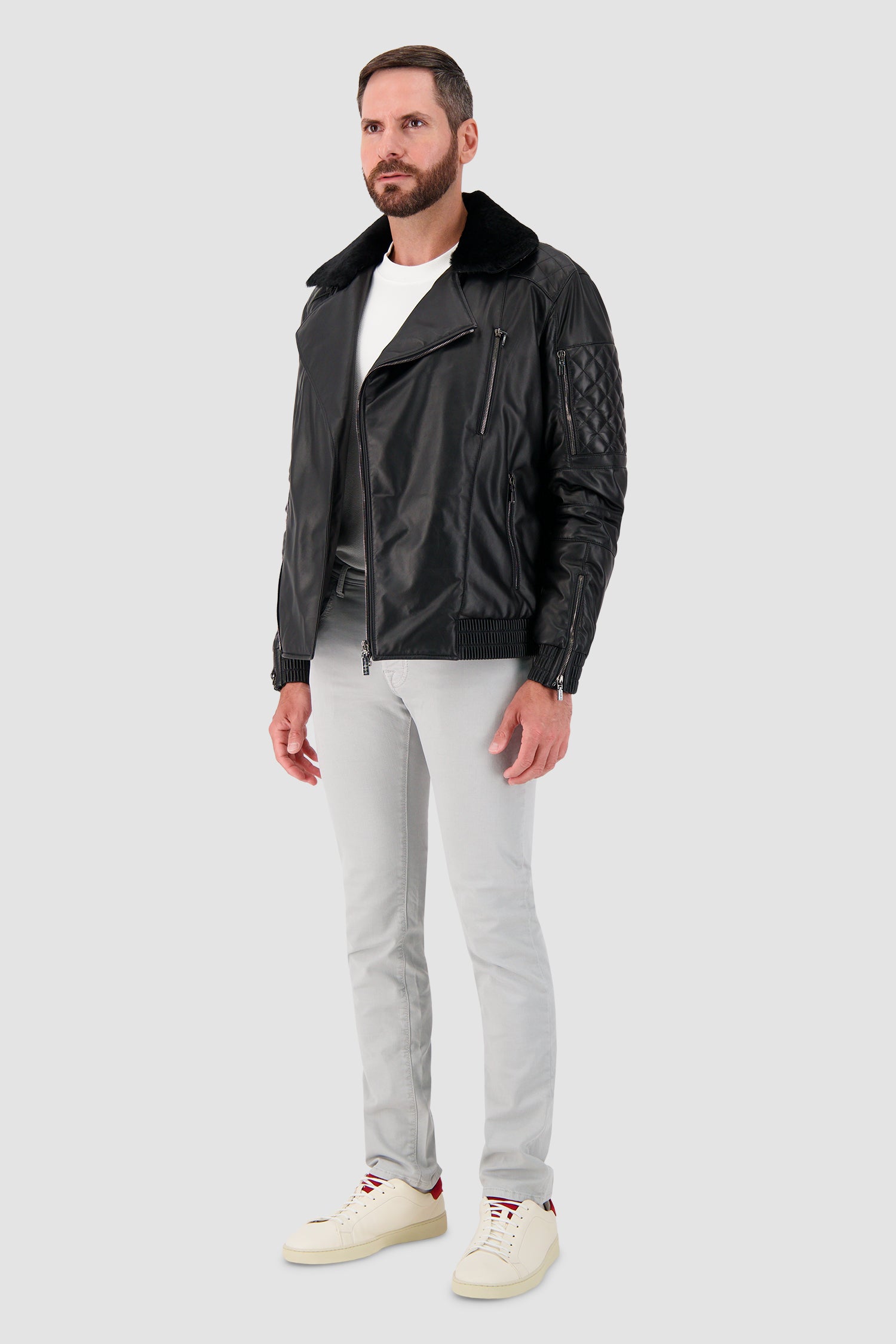 Blouson en cuir d'agneau Christopher Bates x Original Luxury