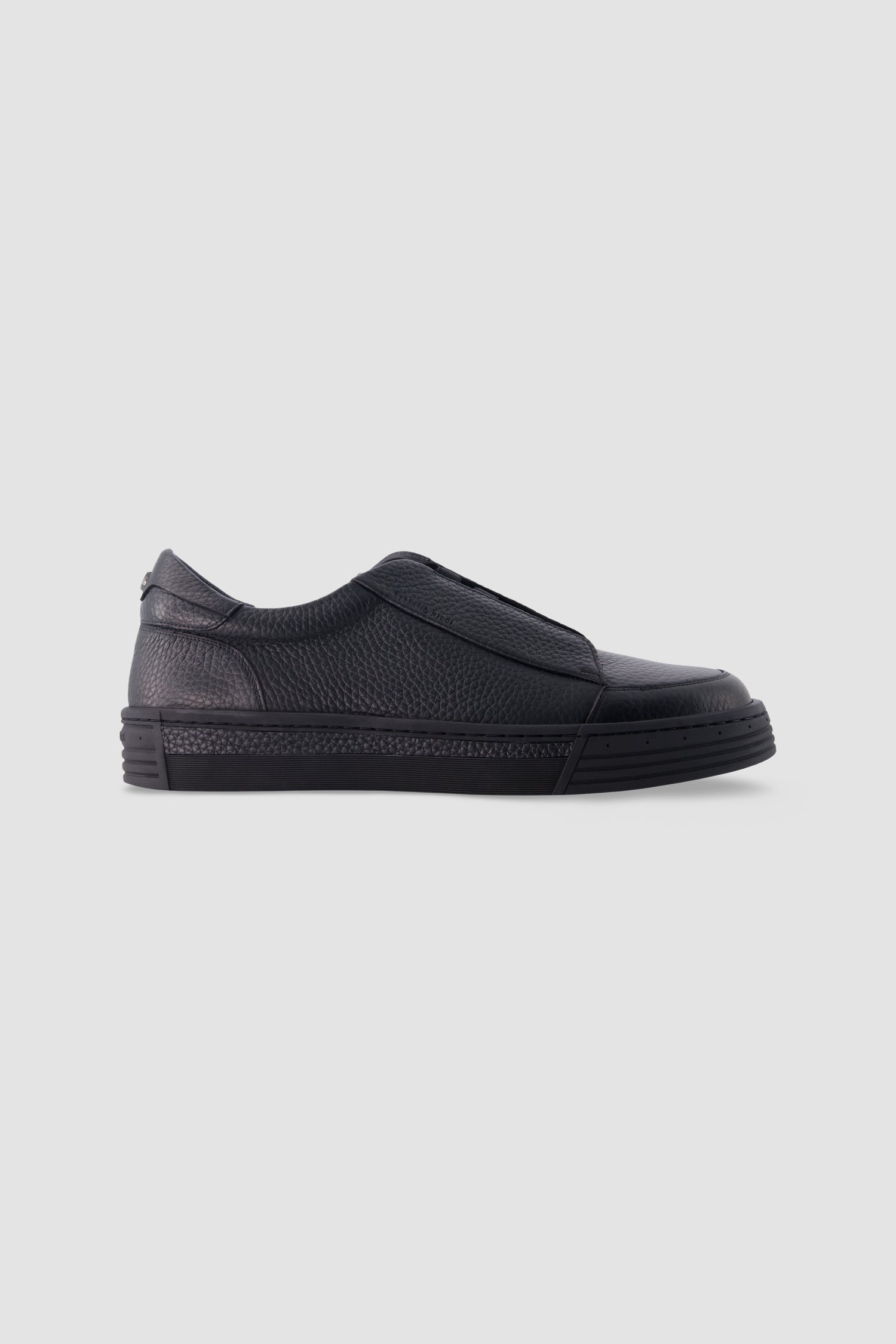 Stefano Ricci Black Pebbled Leather Sneakers