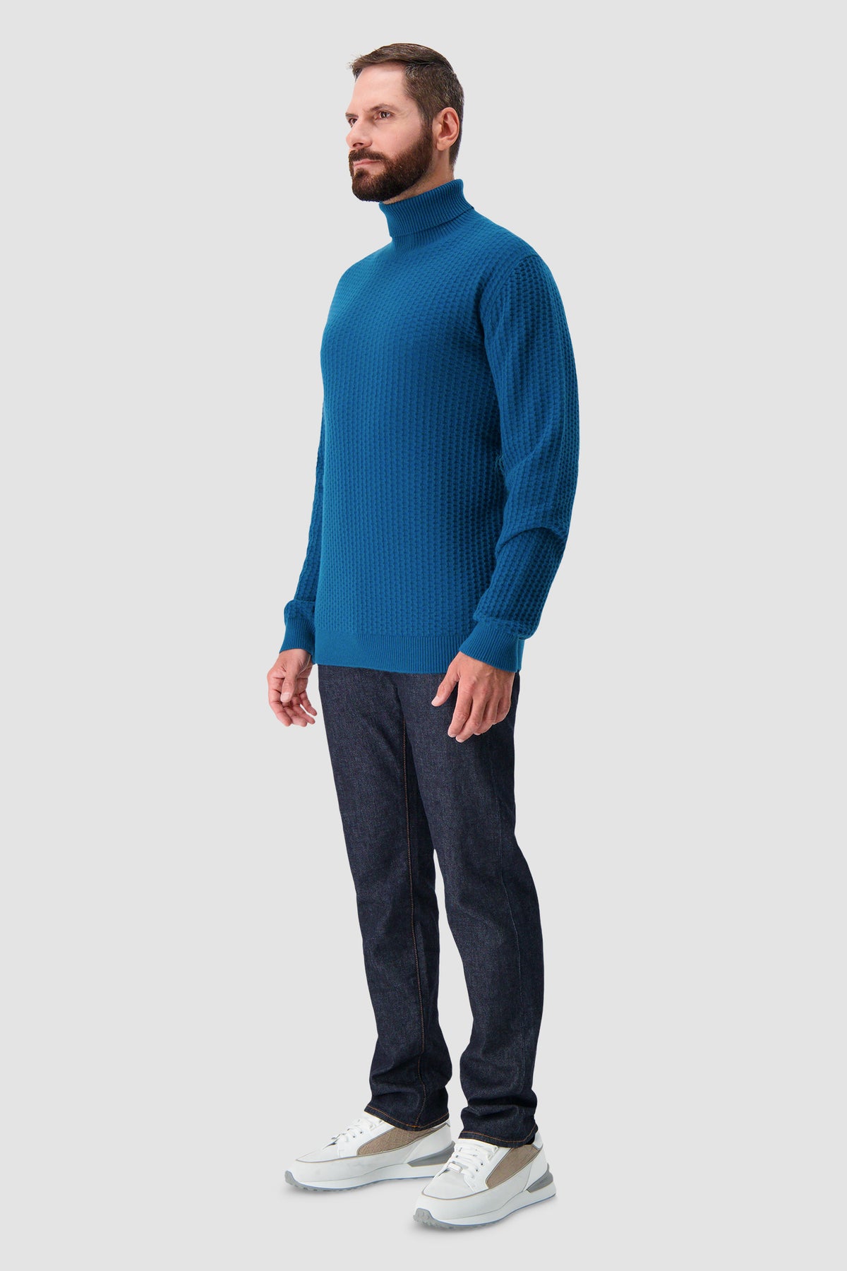 Pashmere Turquoise Baby Cashmere Turtle Neck Sweater
