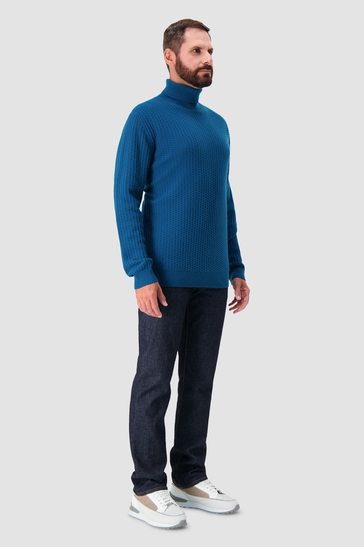 Pashmere Turquoise Baby Cashmere Turtle Neck Sweater