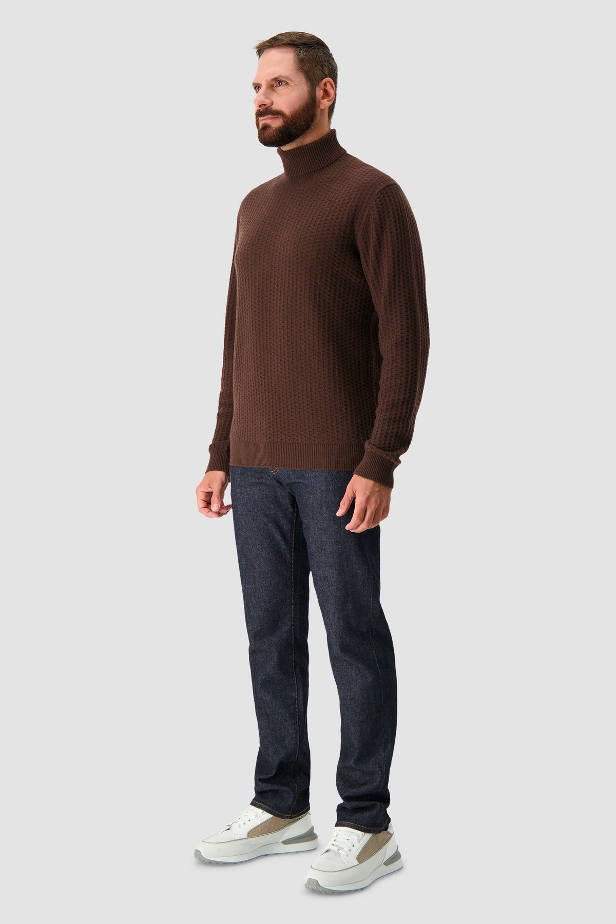 Pashmere Brown Baby Cashmere Turtle Neck Sweater
