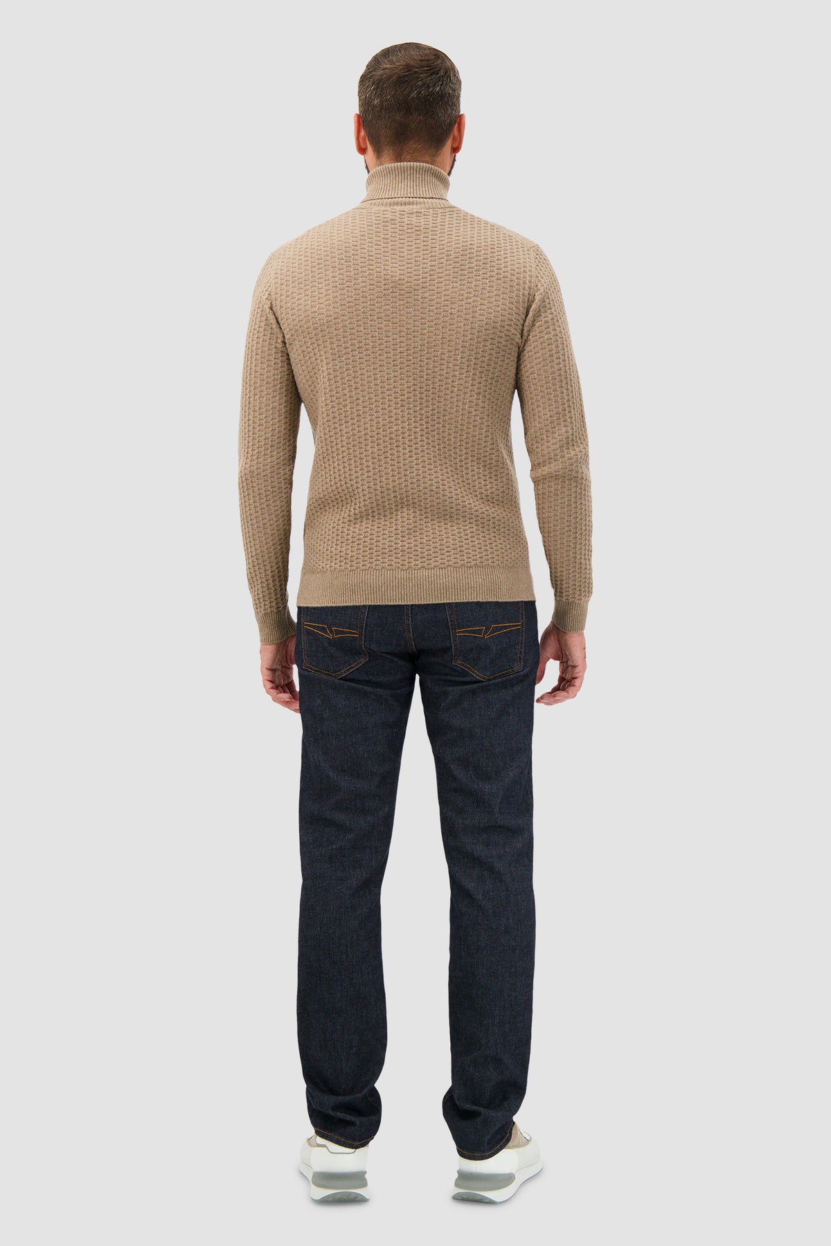 Pashmere Beige Baby Cashmere Turtle Neck Sweater