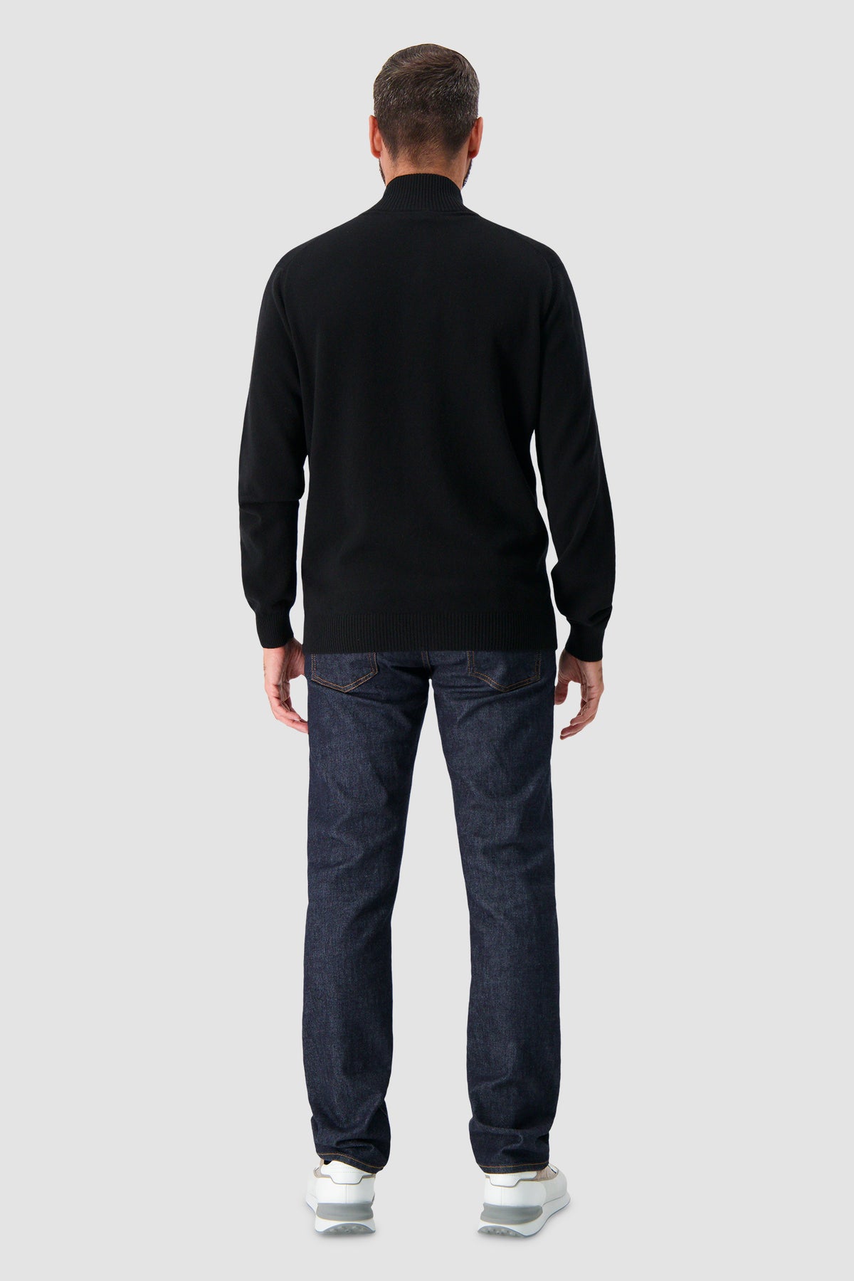 Pashmere Black Foggy Baby Cashmere Zip Sweater