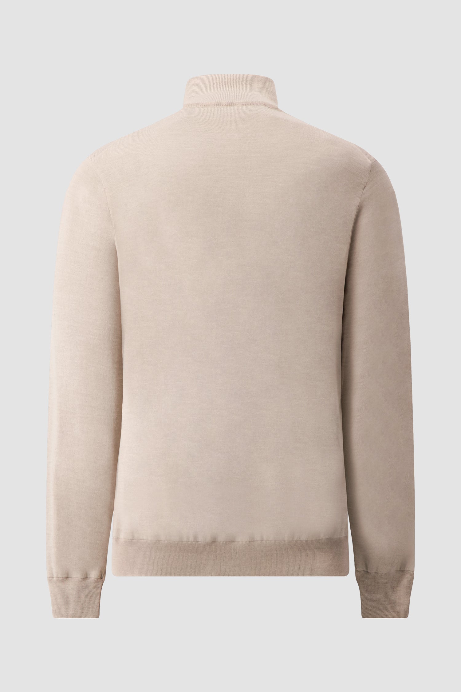 Pashmere Beige Wool Silk Cashmere Zip Sweater
