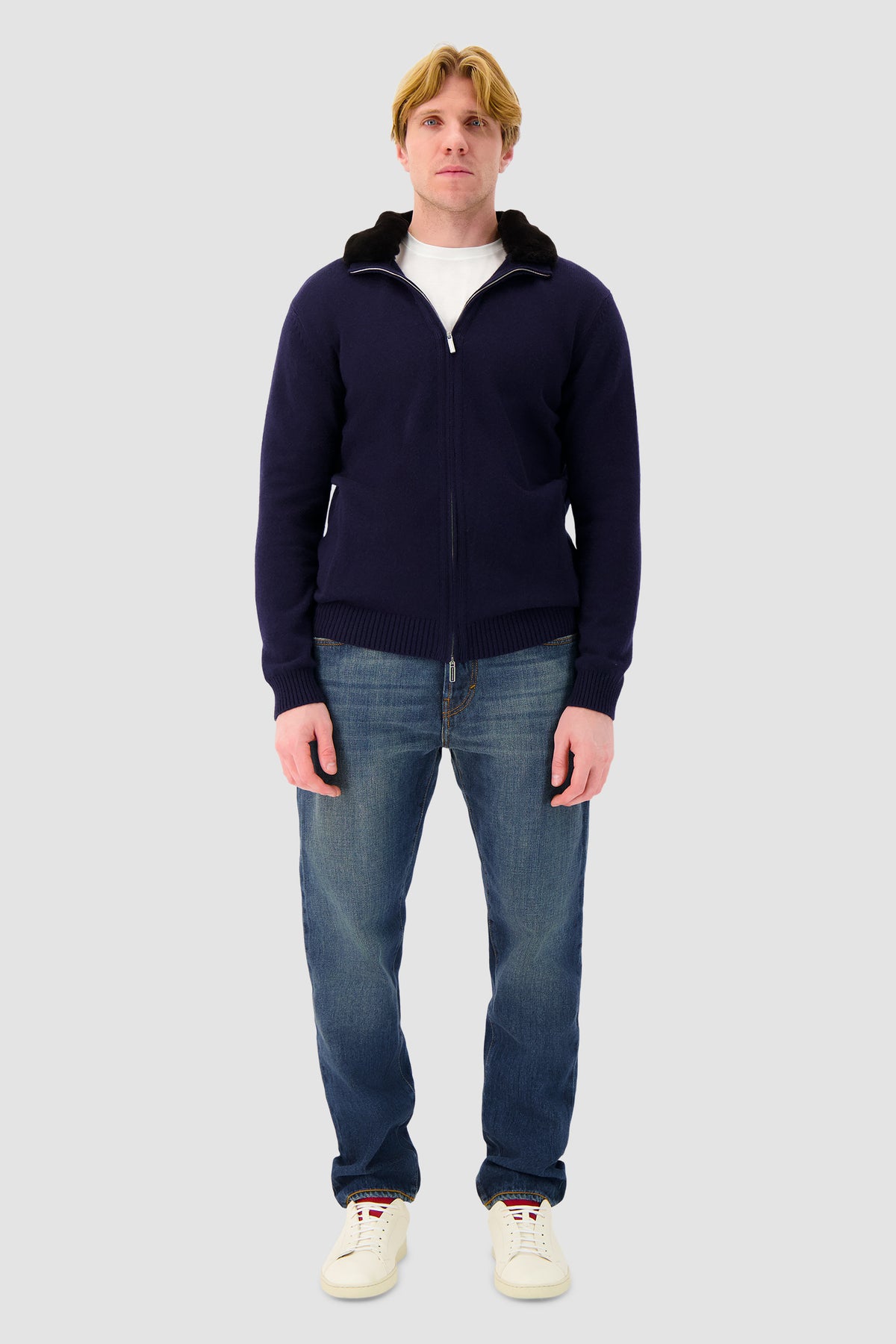 Pashmere Navy Cashmere Jacket