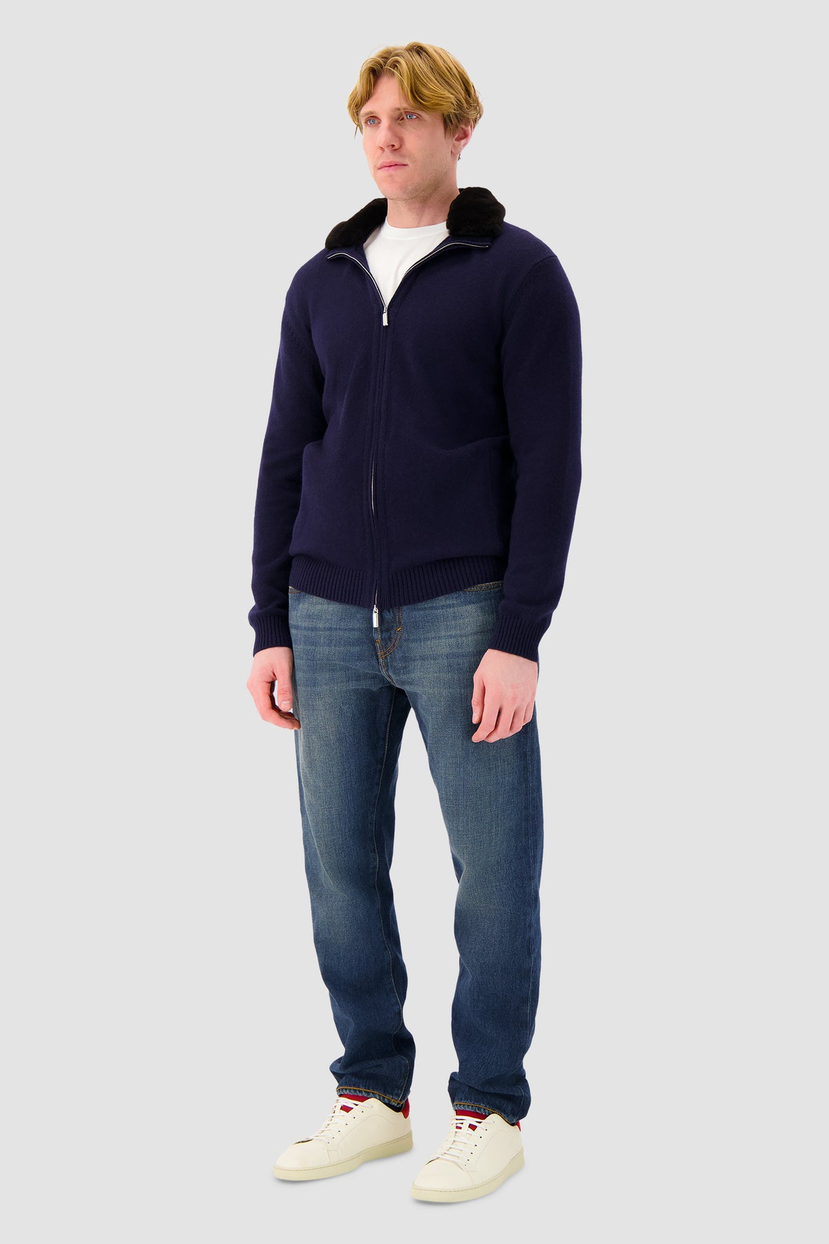 Pashmere Navy Cashmere Jacket