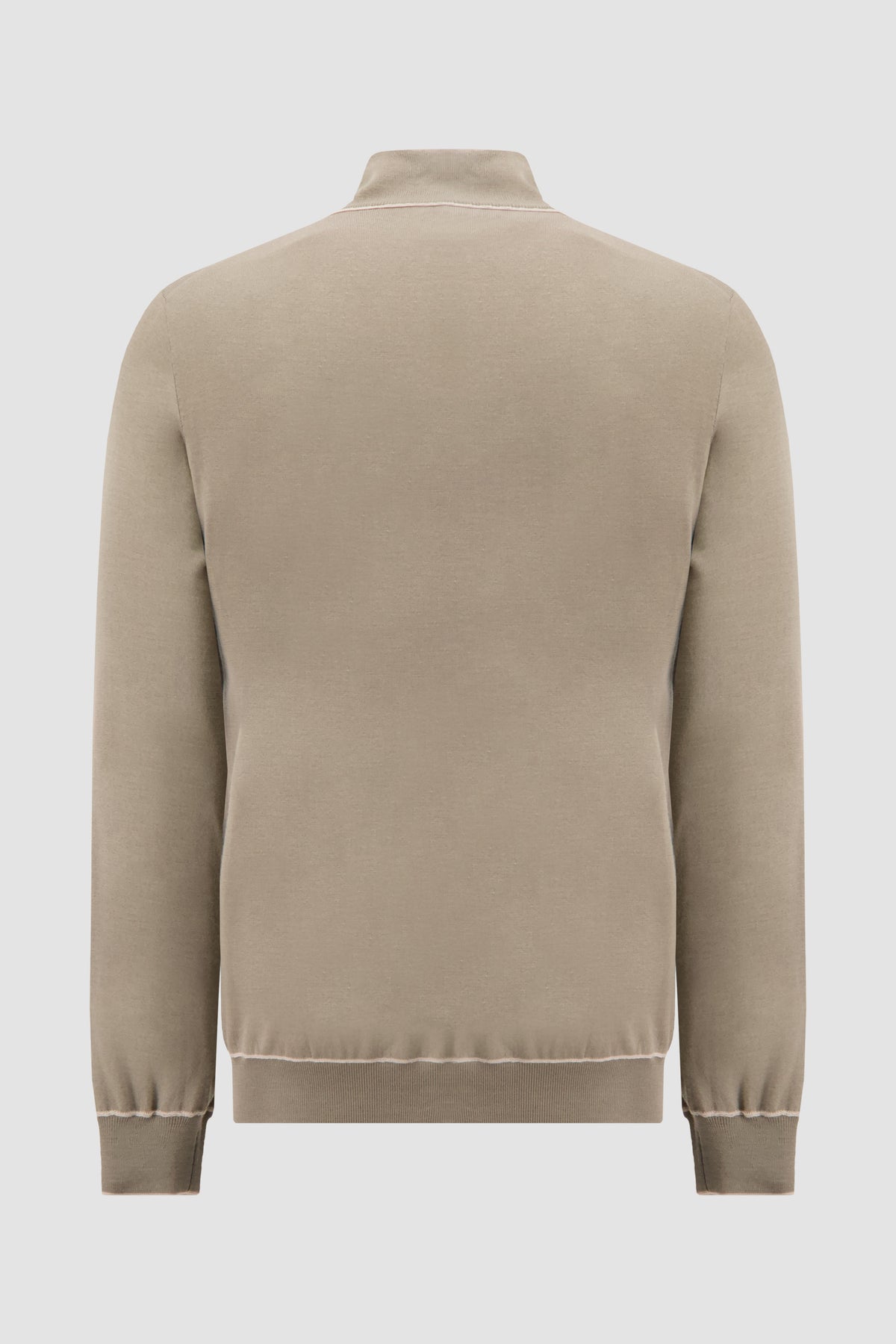 Pashmere Beige/Brown Wool Silk Cashmere Reversible Zip Sweater