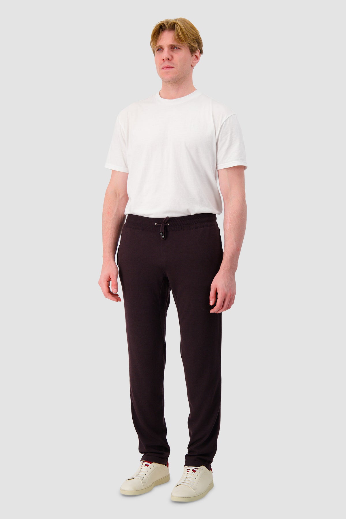 Pashmere Burgundy Wool Silk Cashmere Sweatpant