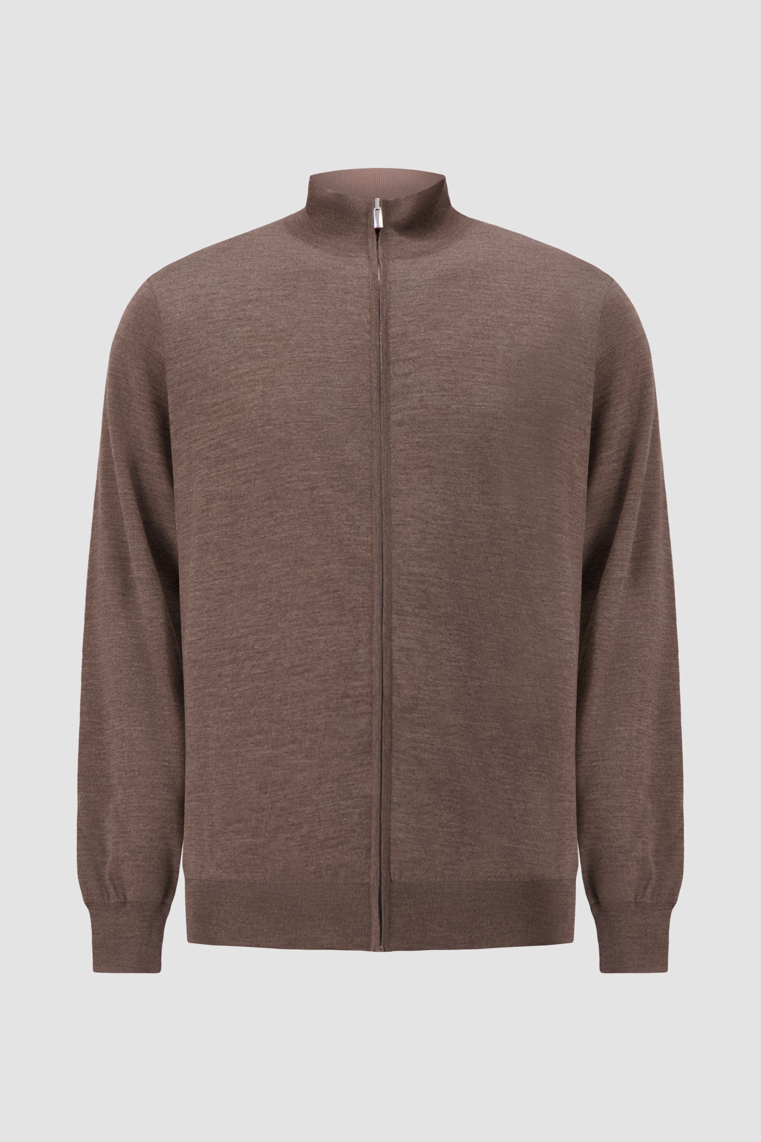 Pashmere Brown Zip Sweater