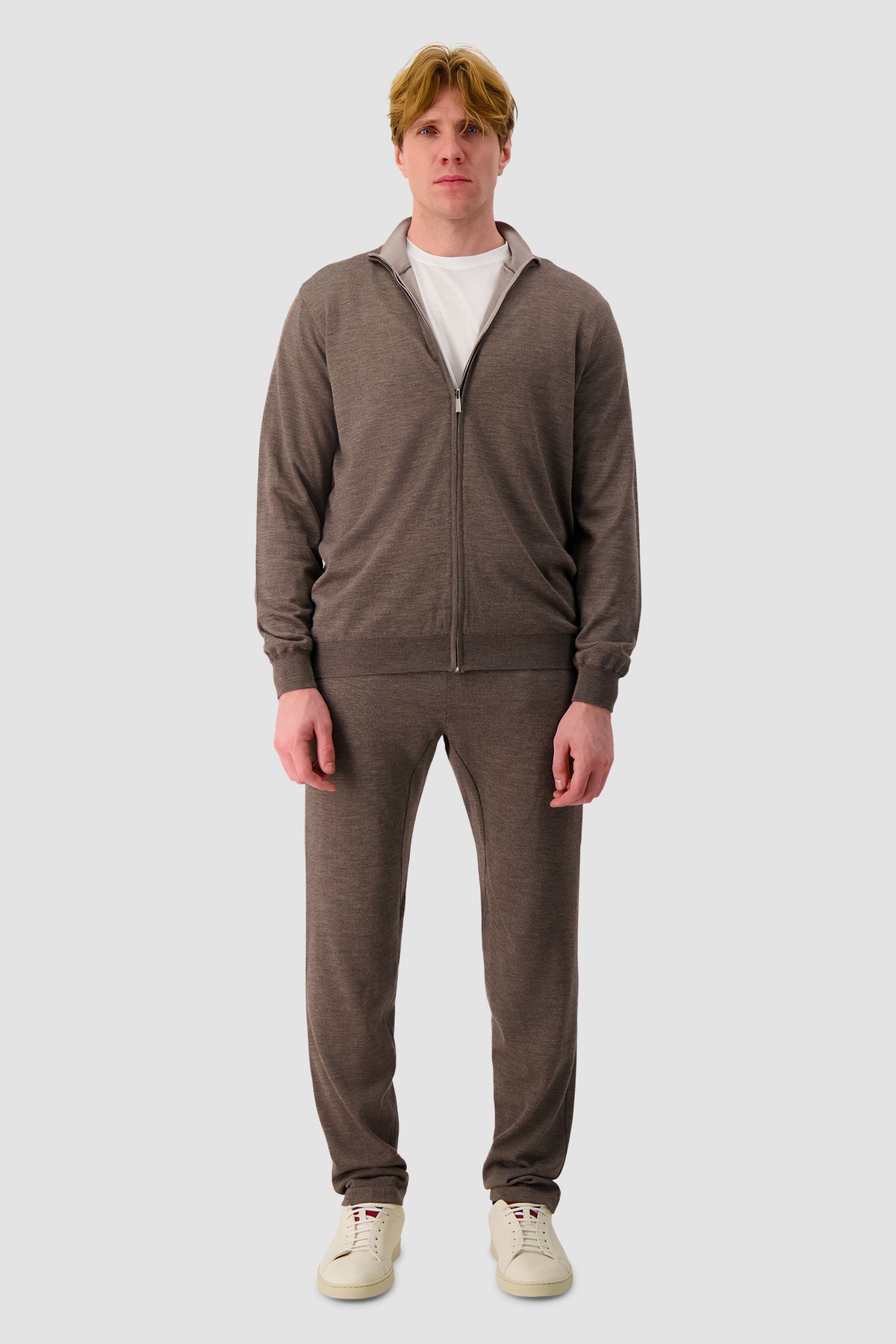 Pashmere Brown Zip Sweater