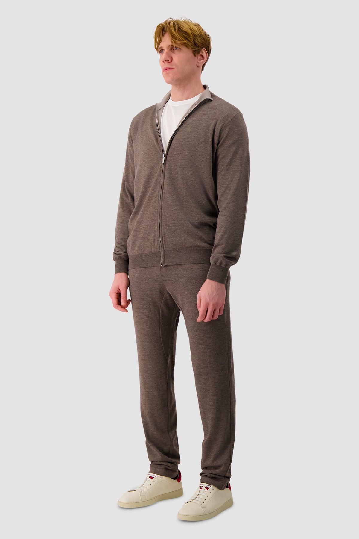 Pashmere Brown Zip Sweater