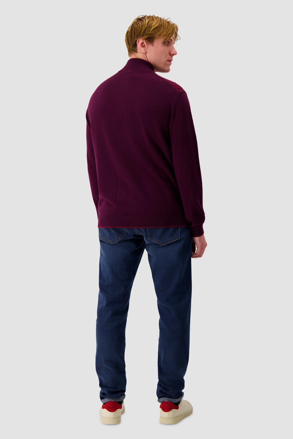 Pashmere Burgundy Cashmere Zip Sweater