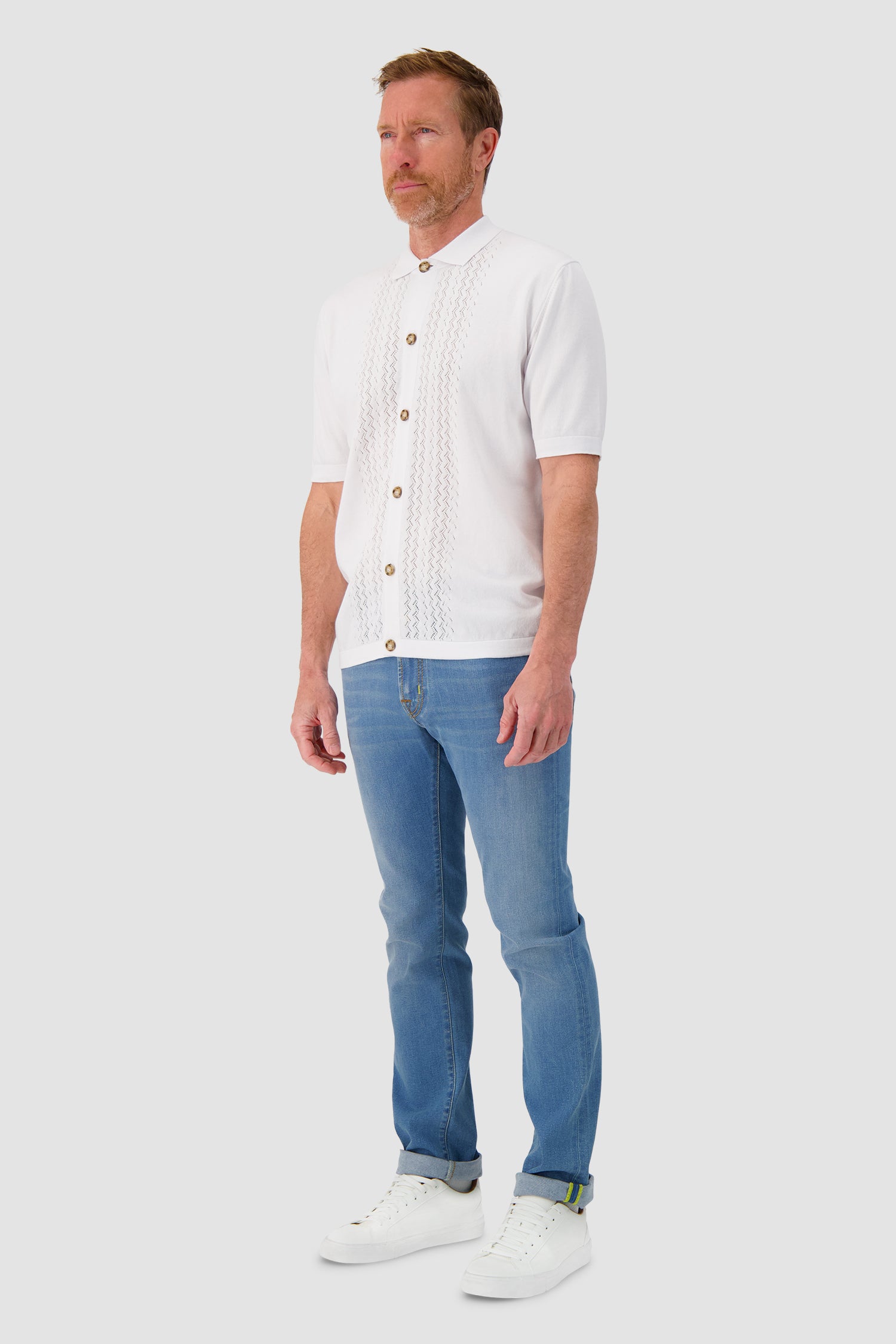 Barba Napoli Bianco Button Polo