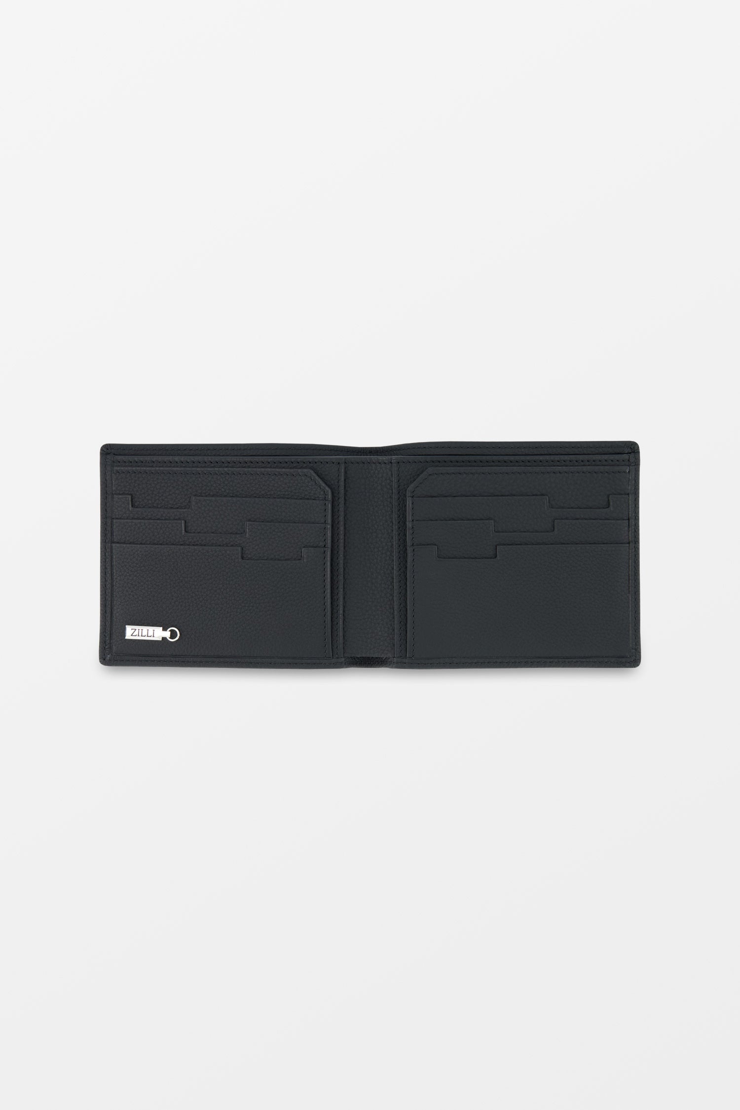 Zilli Black Grained Calfskin P6 Regular Wallet