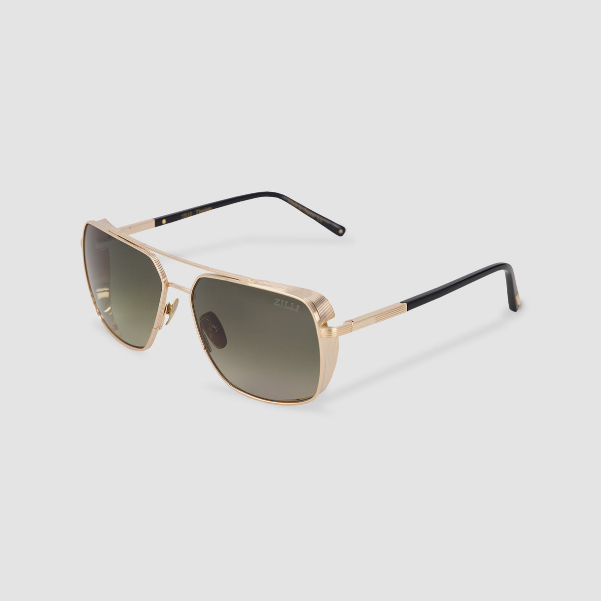 Zili Sunglasses ZILLI Sunglasses Titanium Acetate Leather Gradient France  main image 4