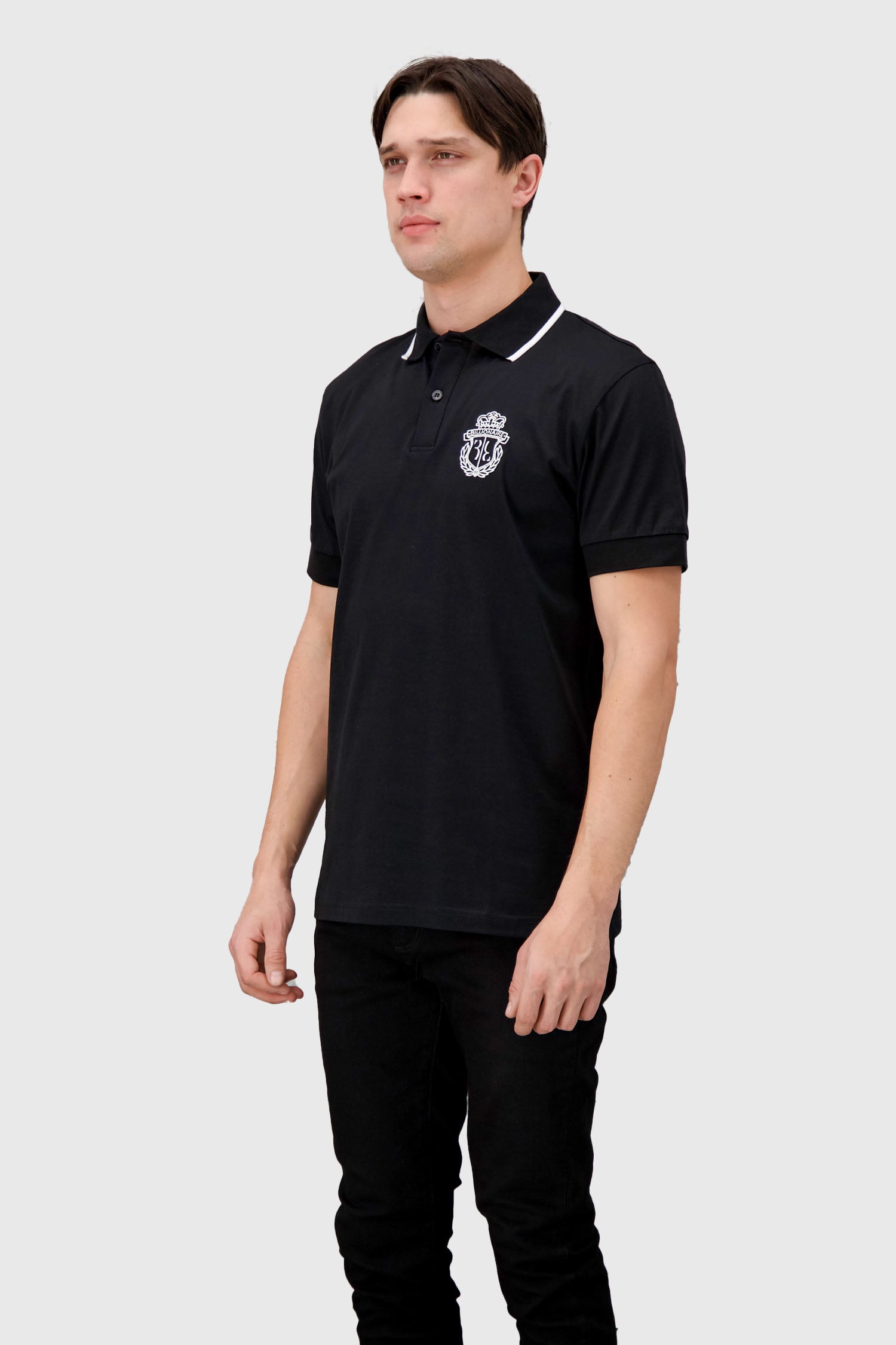 Billionaire Black SS Crest Polo