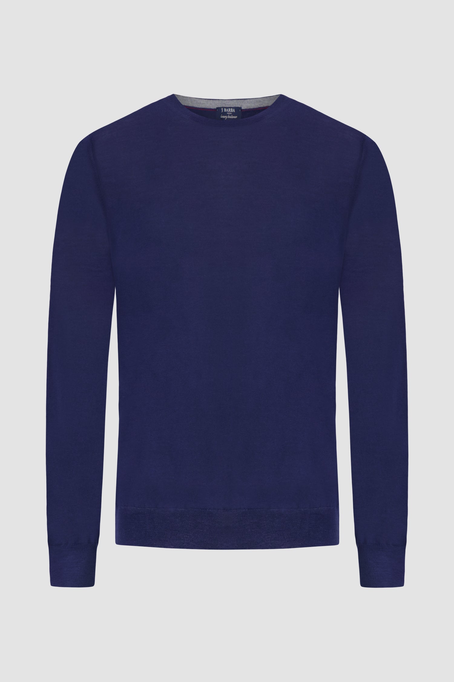 Barba Napoli Blue Round Neck Paricollo Sweater