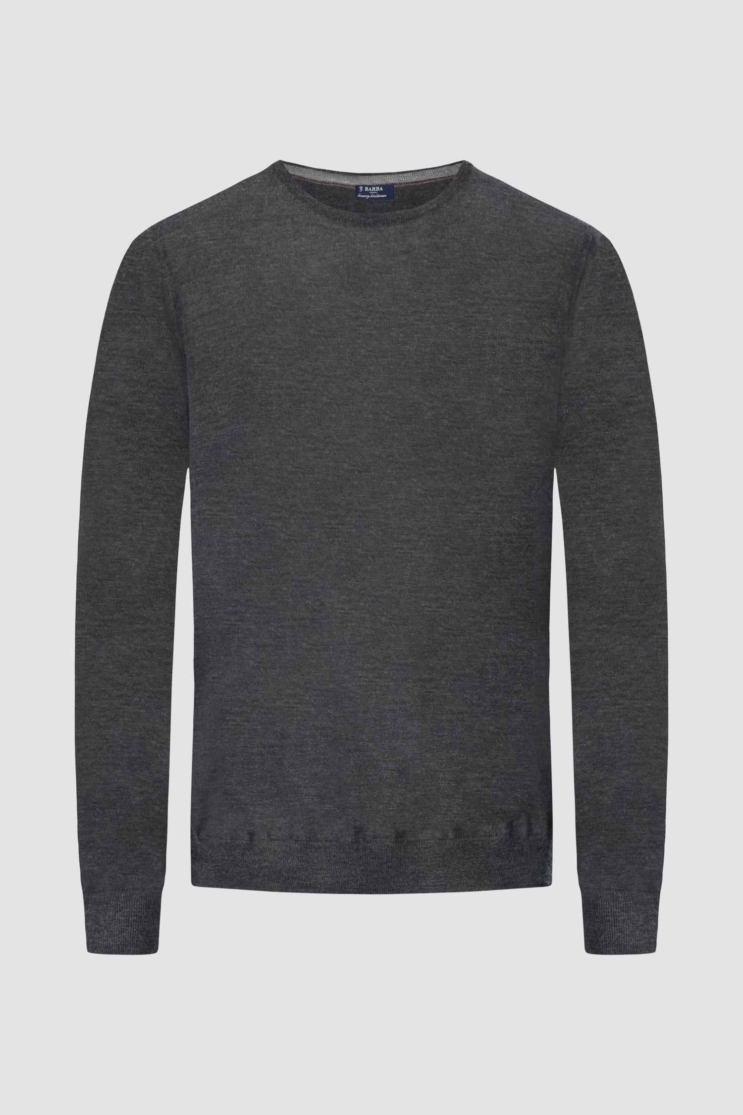 Barba Napoli Grey Round Neck Paricollo Sweater