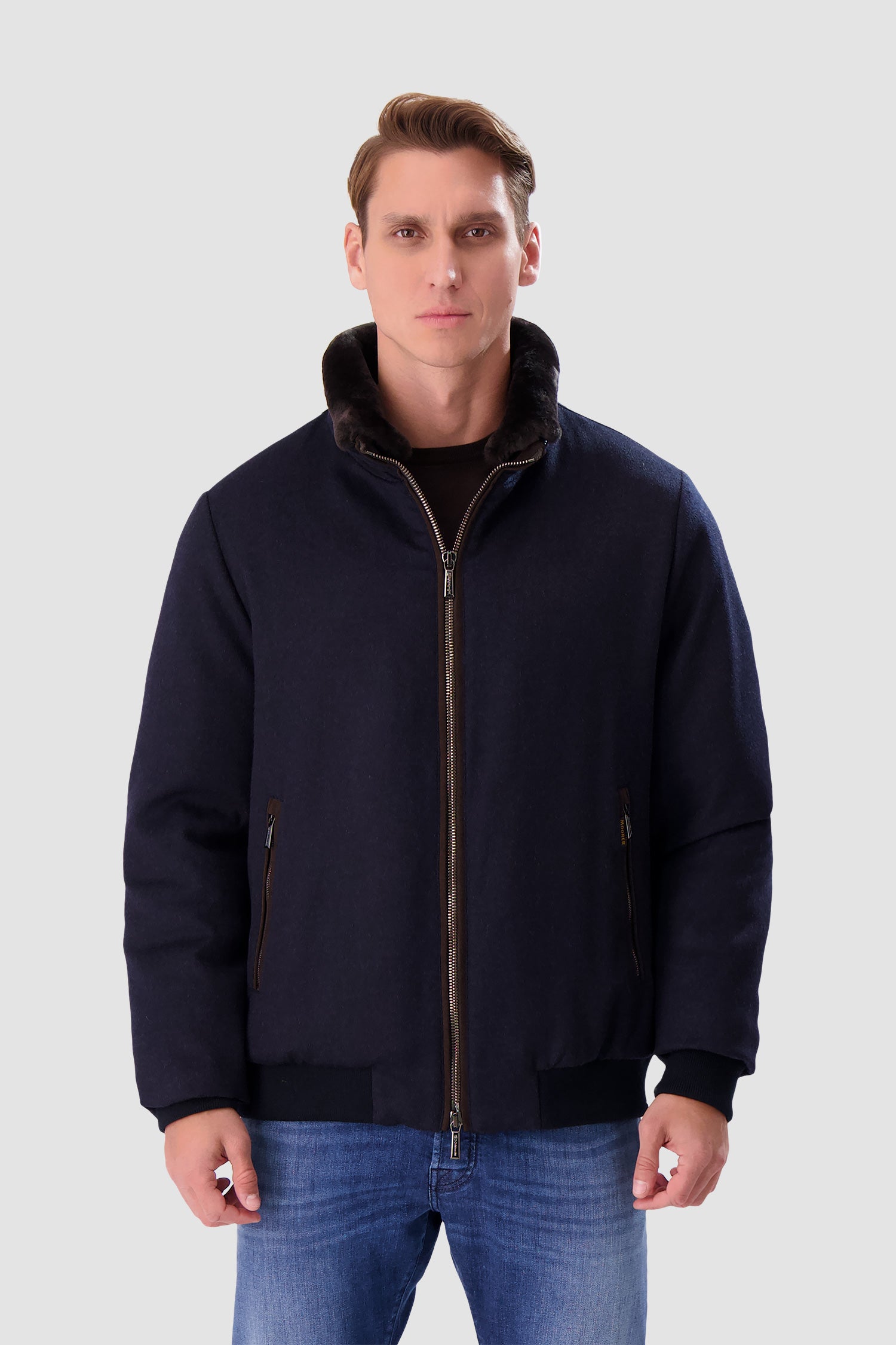 Moorer Blue Grey BELLATI-LS9 Jacket