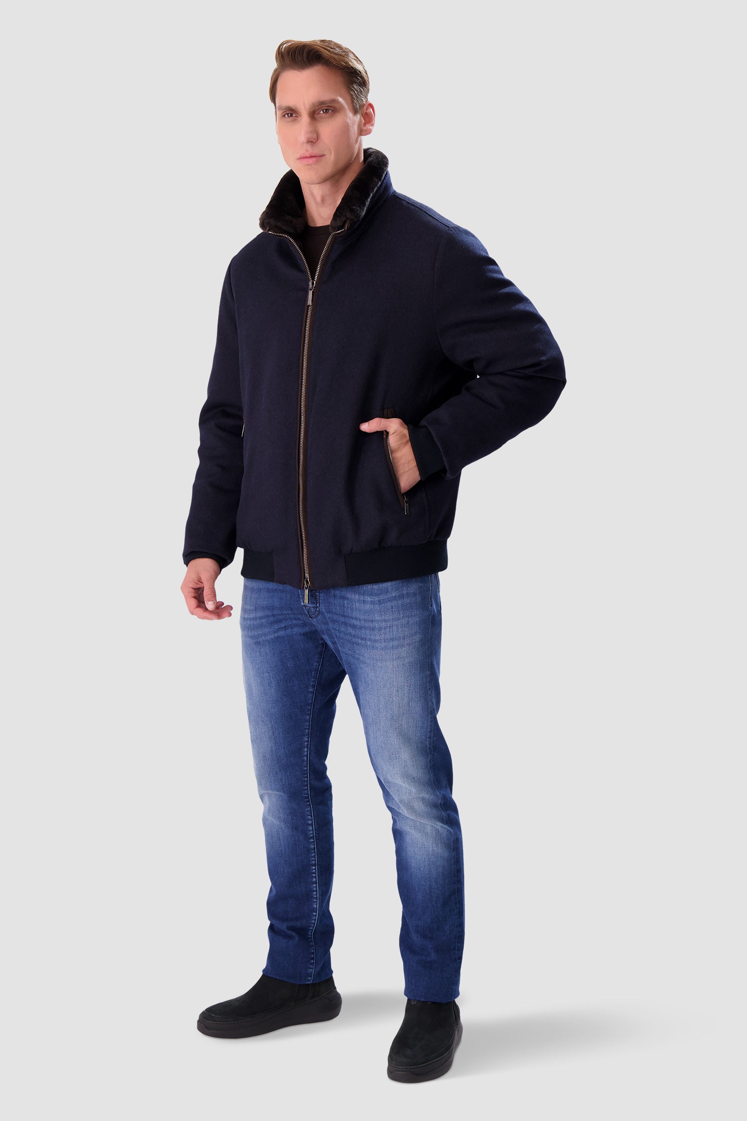 Moorer Blue Grey BELLATI-LS9 Jacket