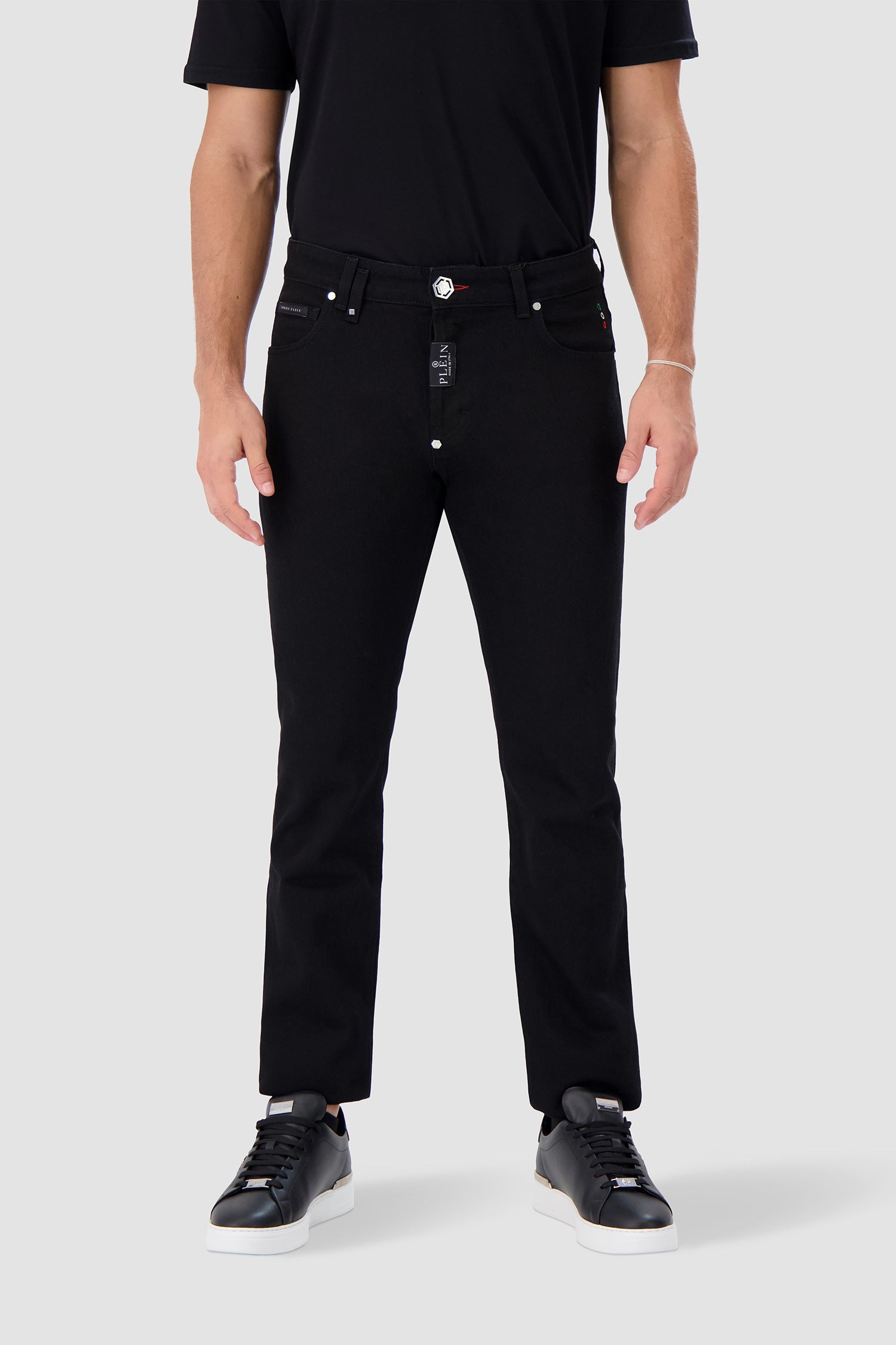 Philipp Plein Black Super Straight Cut Trousers