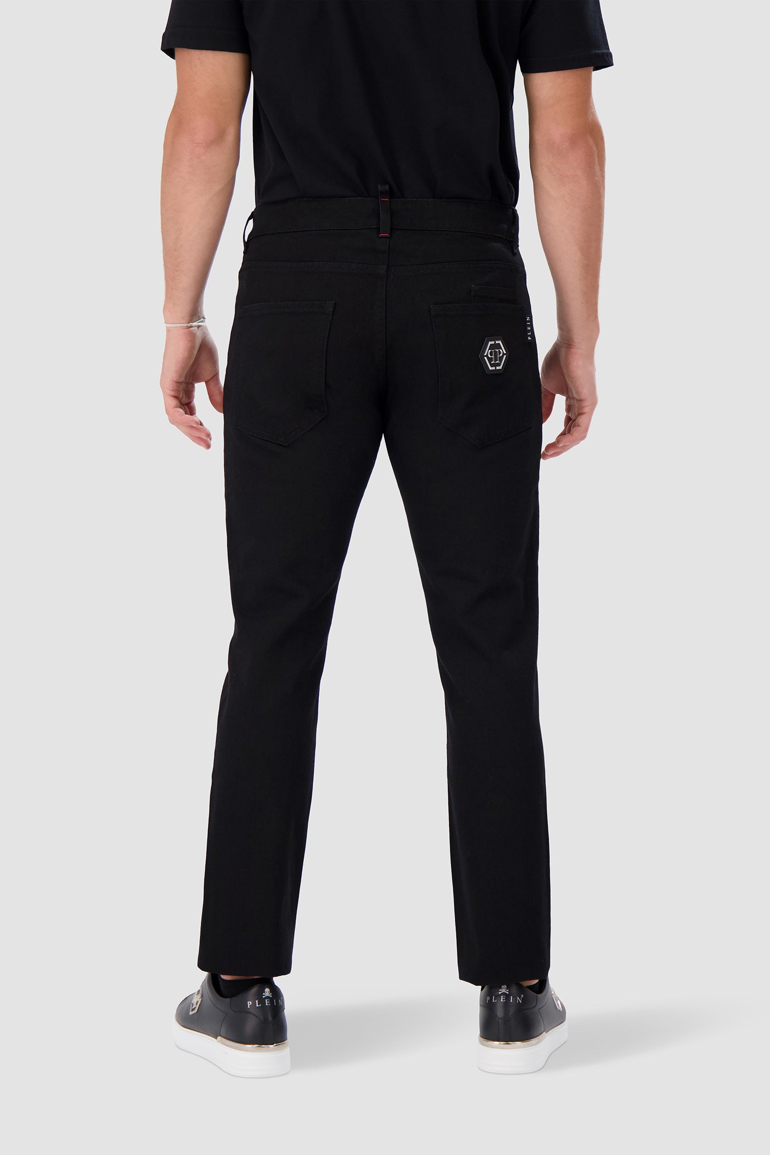 Philipp Plein Black Super Straight Cut Trousers