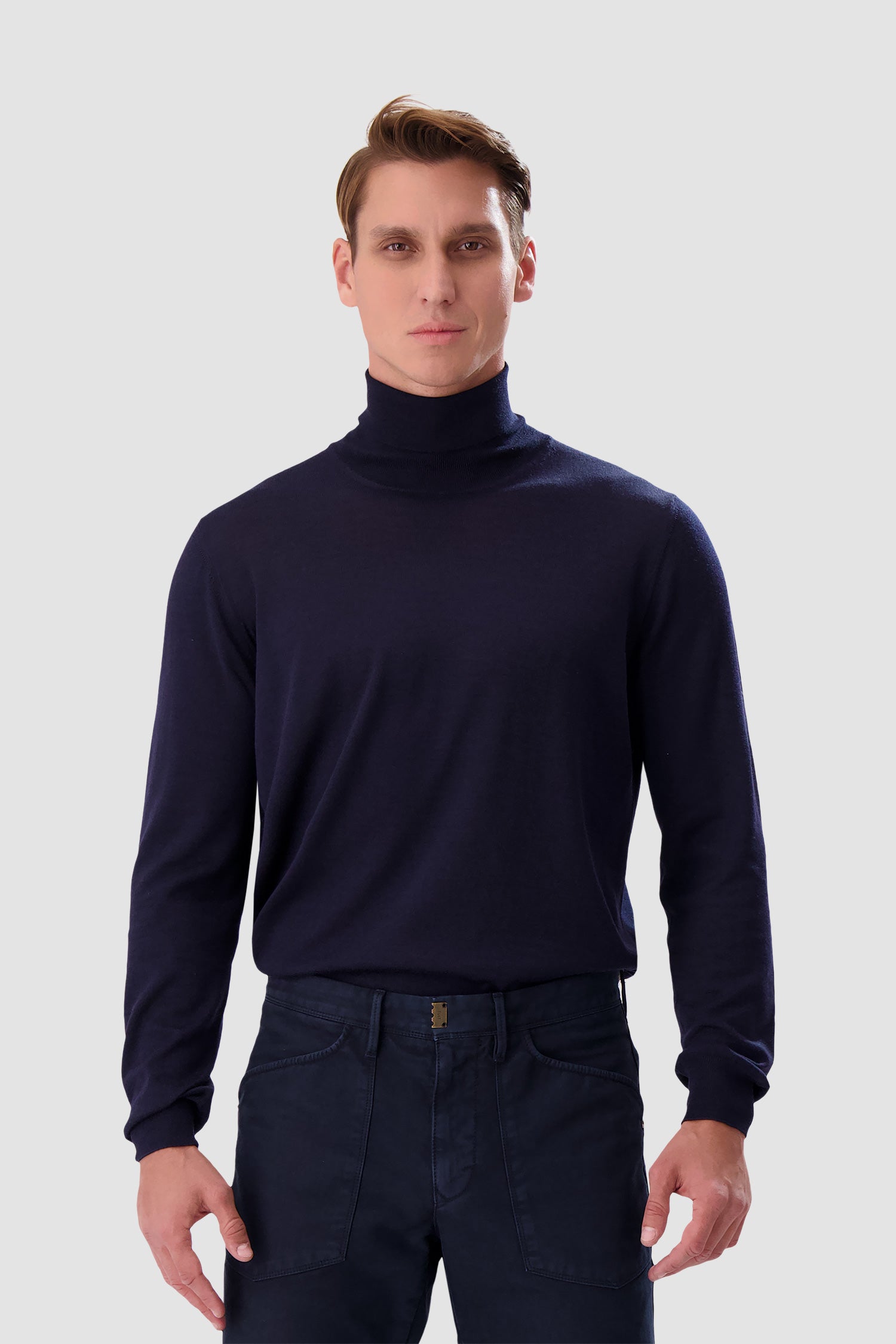 Barba Napoli Navy High Neck Ciclista Sweater