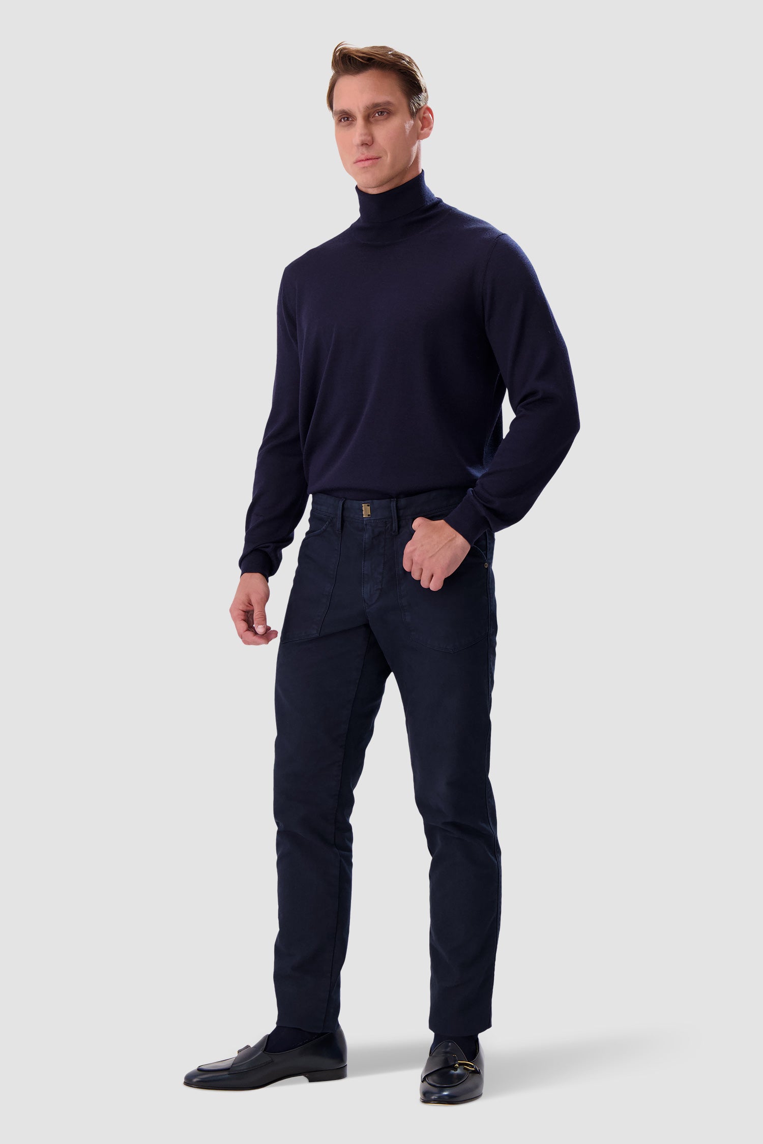 Barba Napoli Navy High Neck Ciclista Sweater