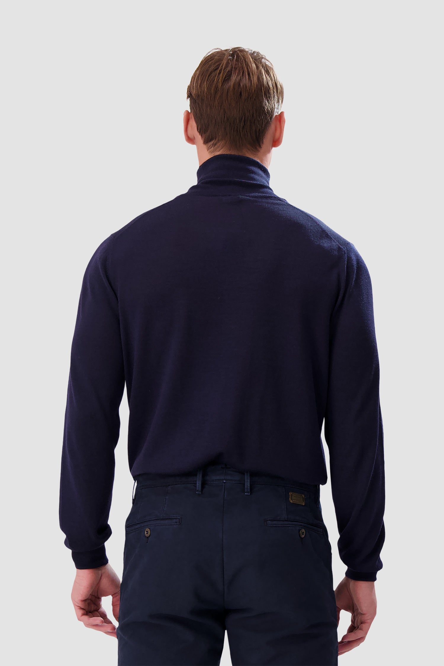 Barba Napoli Navy High Neck Ciclista Sweater