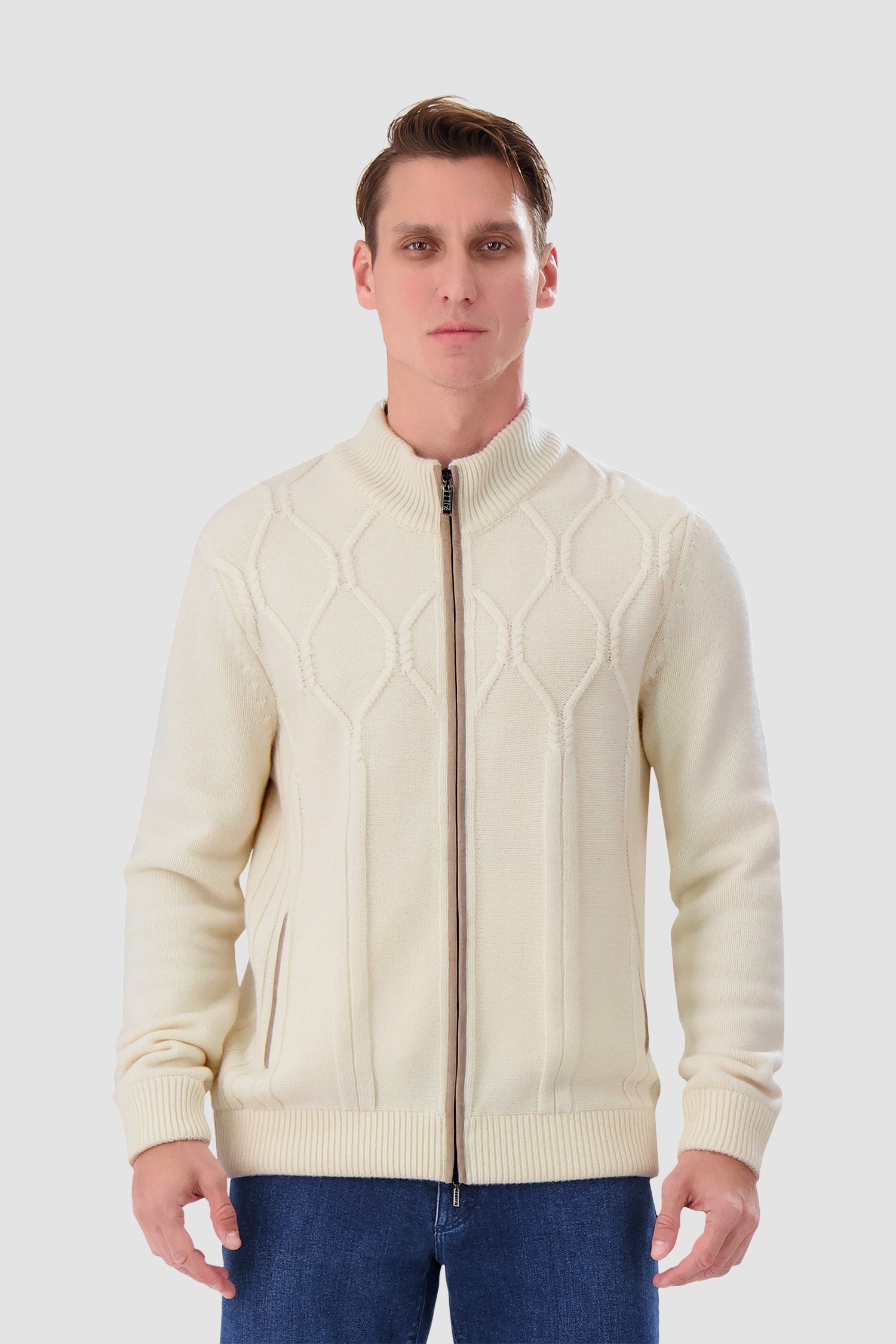 Zilli White Full Zip Sweater