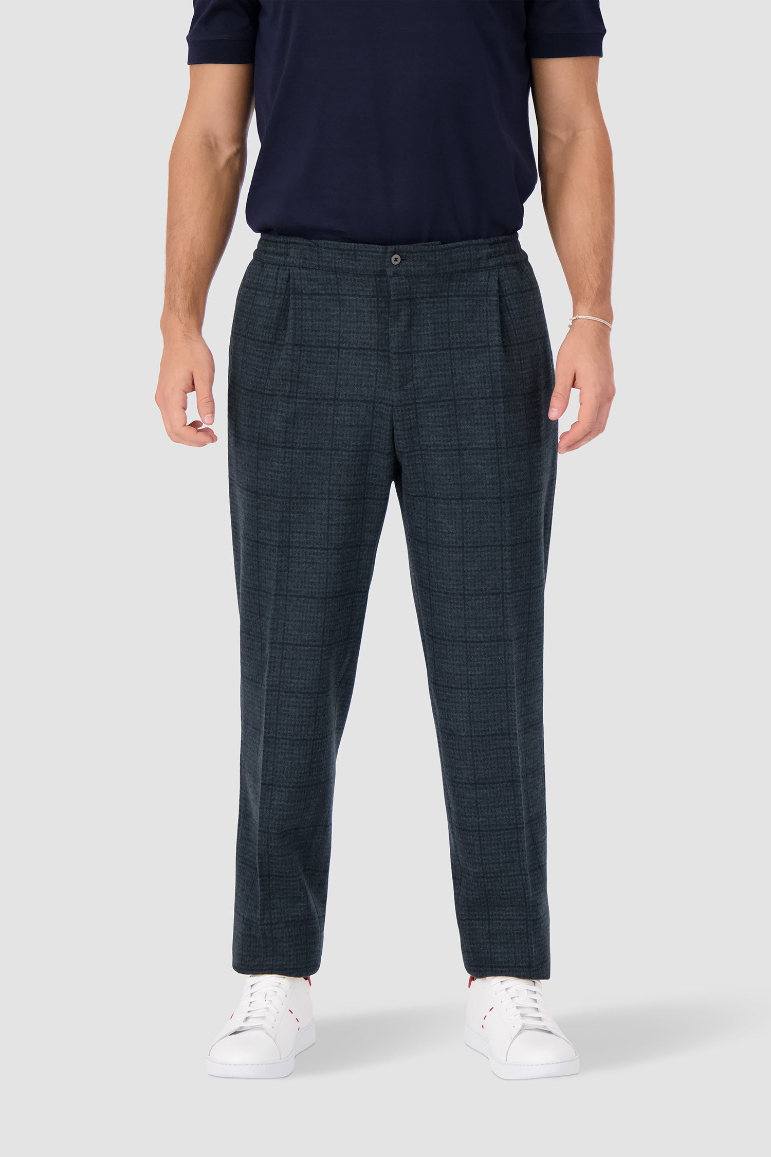 Kiton Green Plaid Trousers