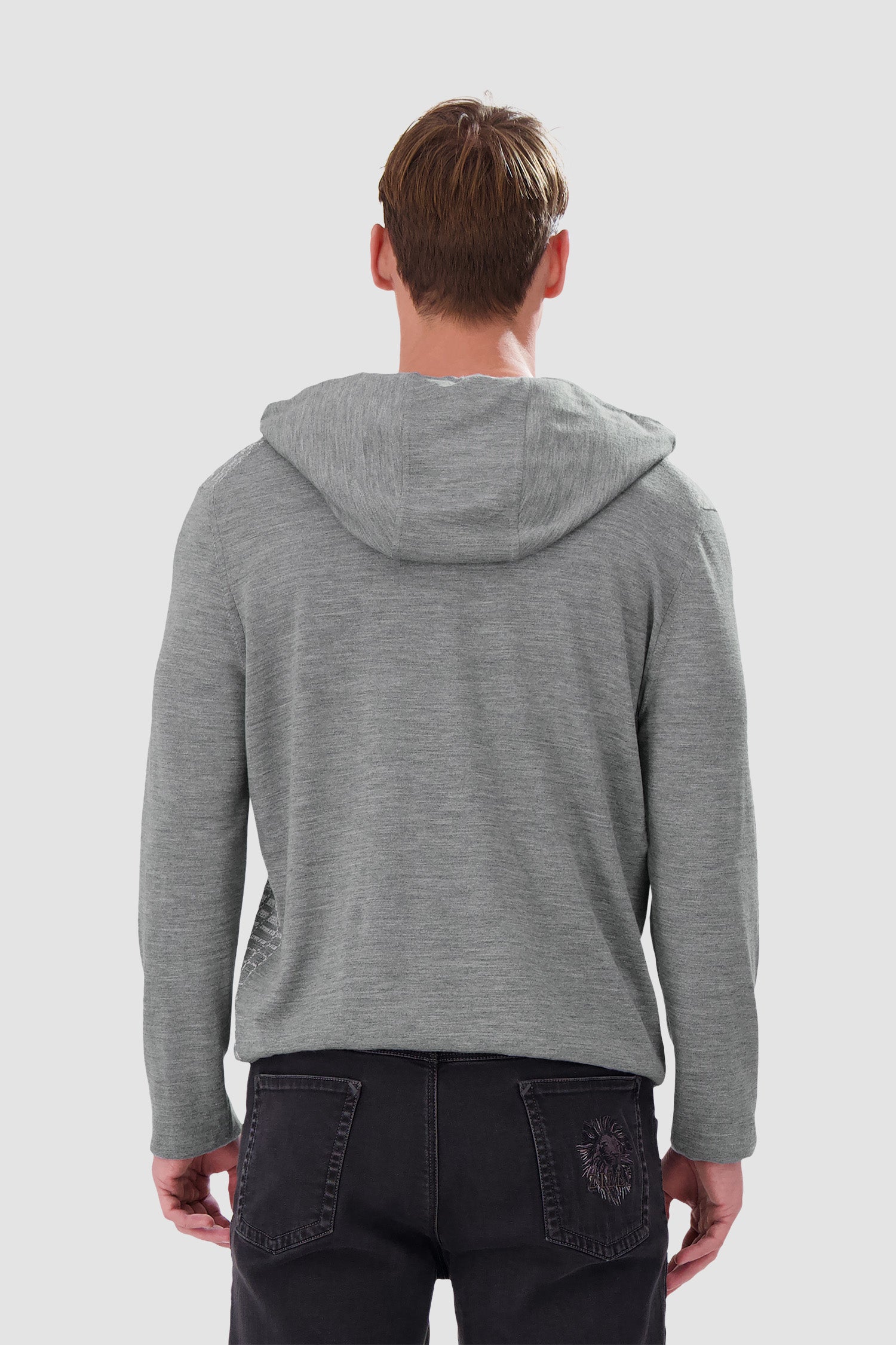 Zilli Grey Zipped Sweater with Hood