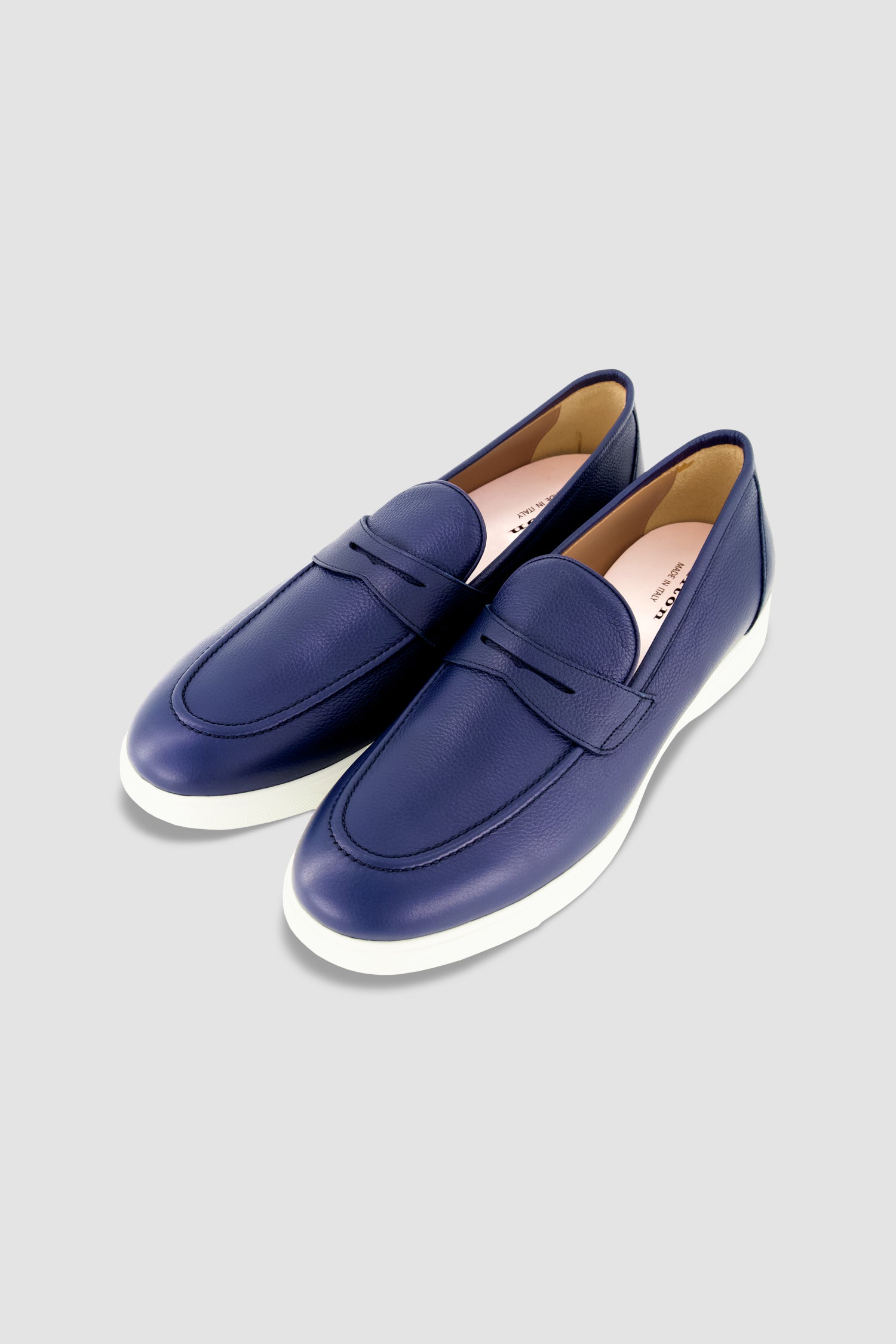 Kiton Blue Leather Loafers