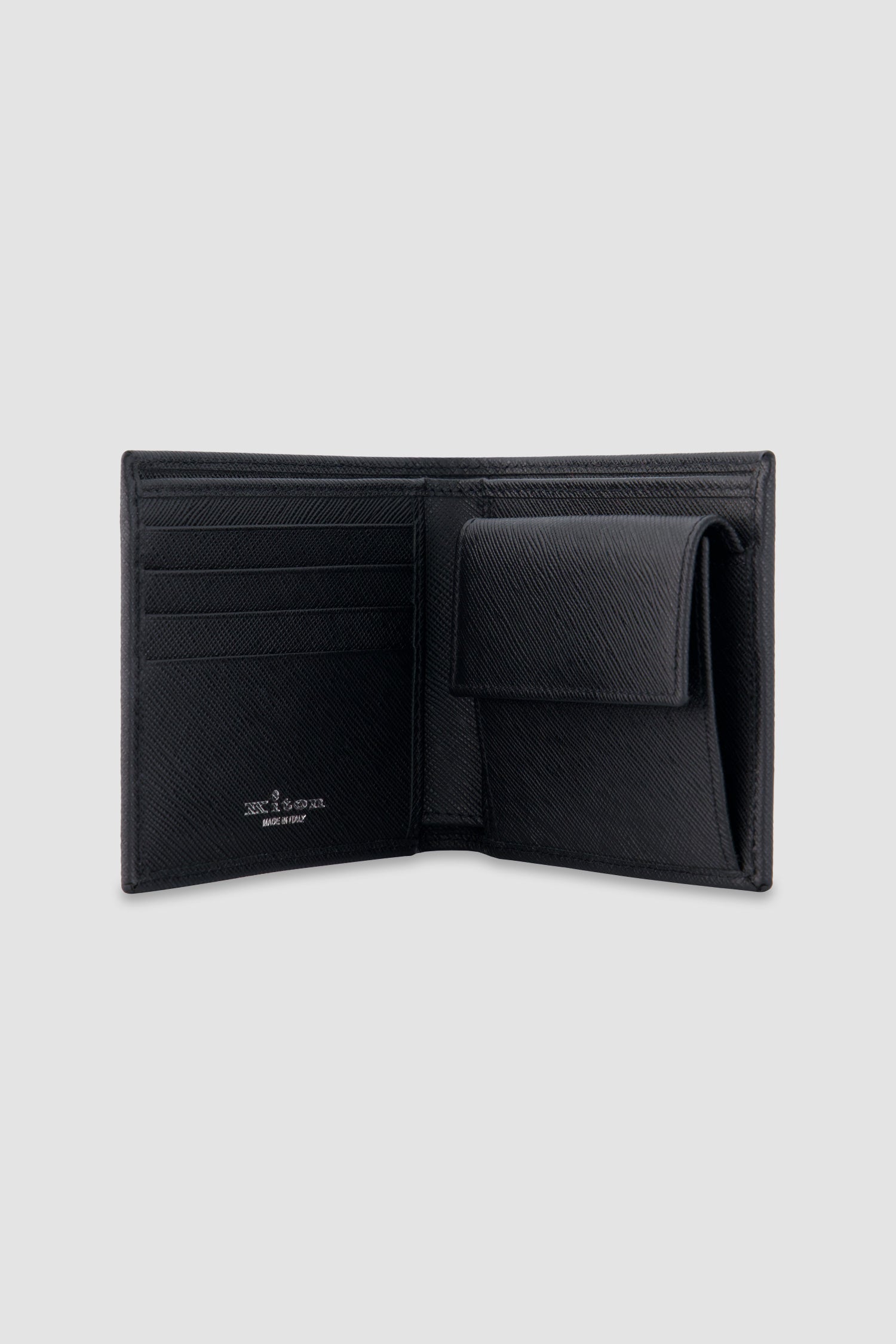 Kiton Black Calfskin Bi-Fold Wallet