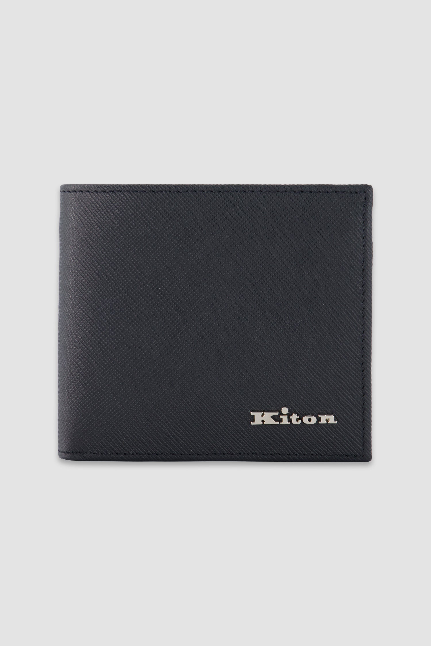 Kiton Black Calfskin Bi-Fold Wallet