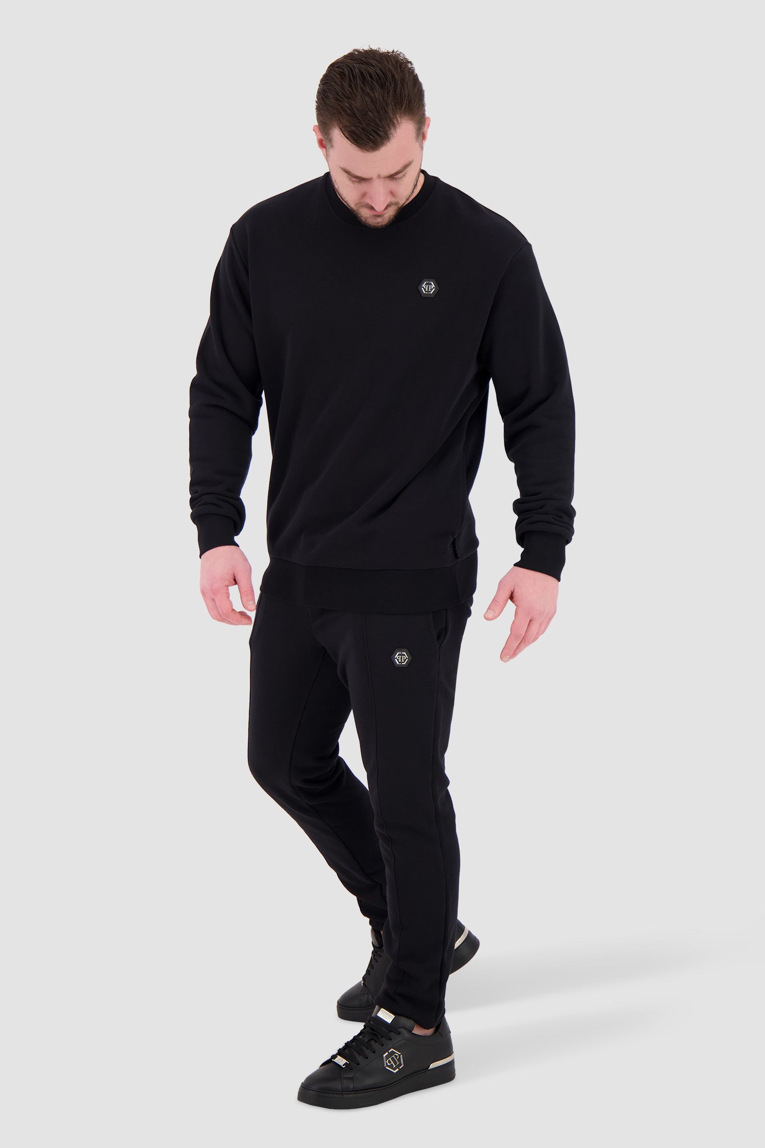 Philipp Plein Black LS Hexagon Sweatshirt