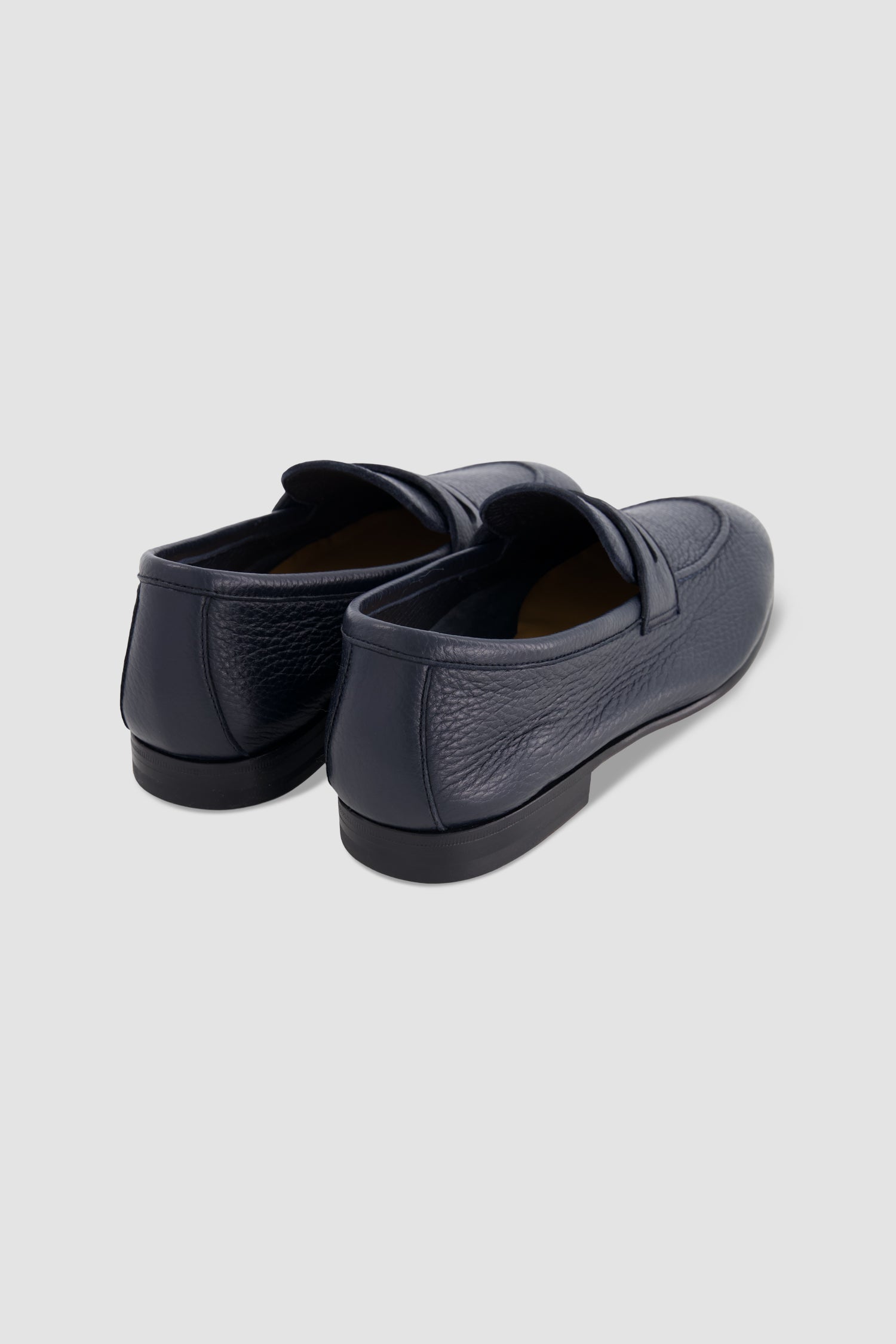 Testoni Pebbled Calfskin Penny Loafers