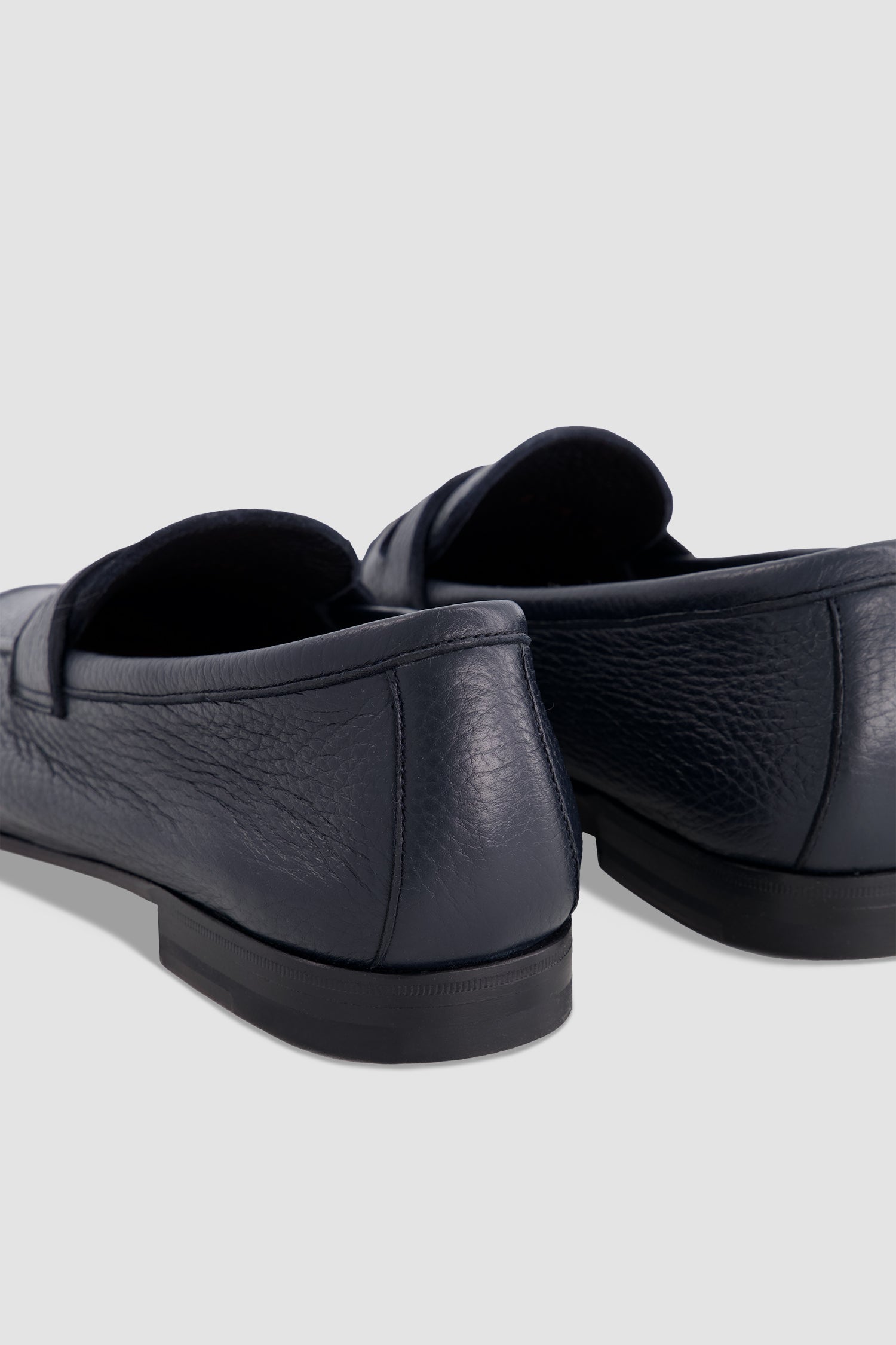 Testoni Pebbled Calfskin Penny Loafers