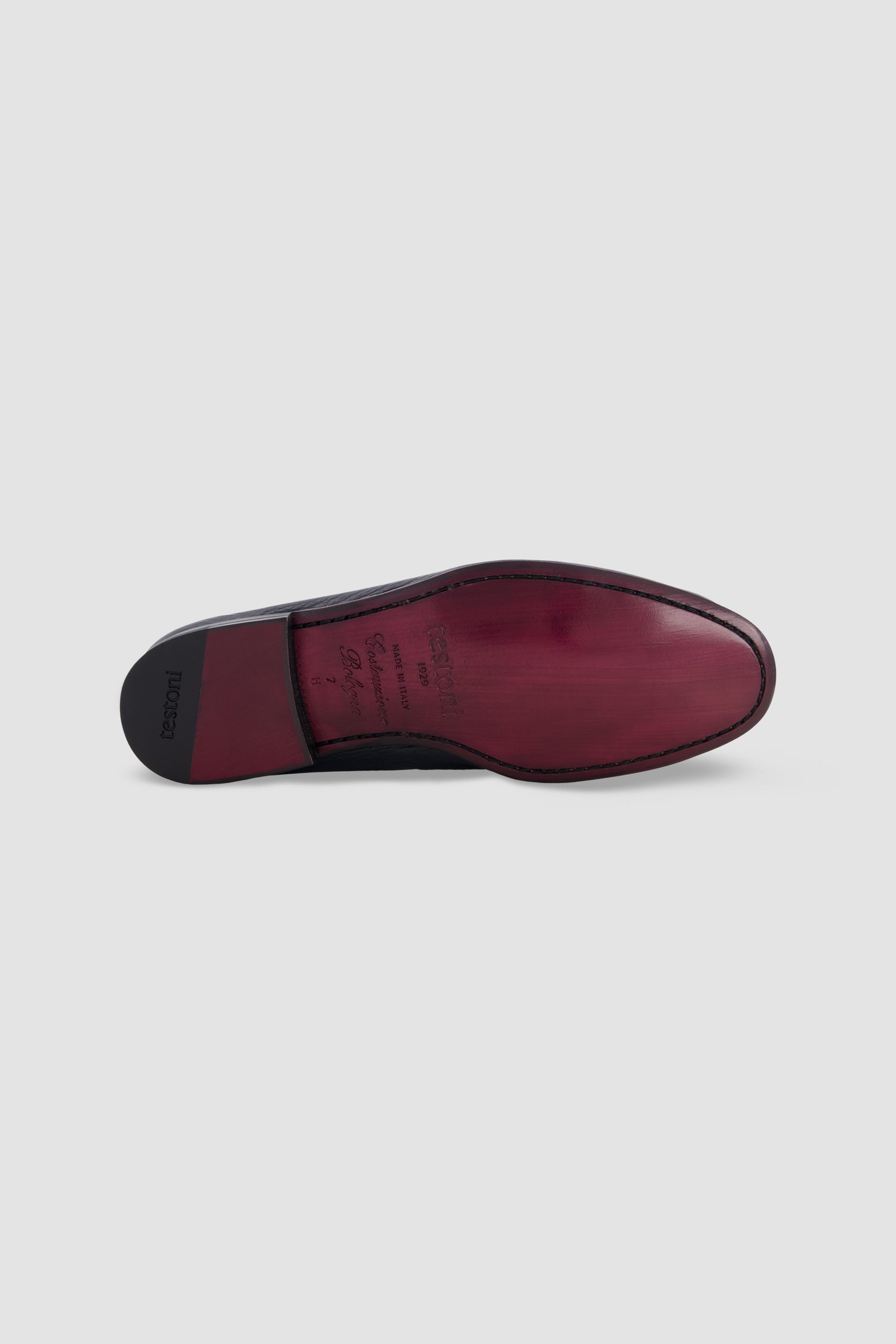 Testoni Pebbled Calfskin Penny Loafers