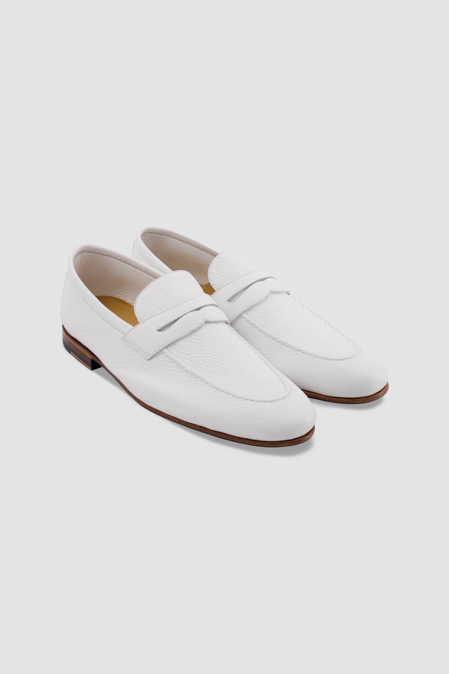Testoni Pebbled Calfskin Penny Loafers