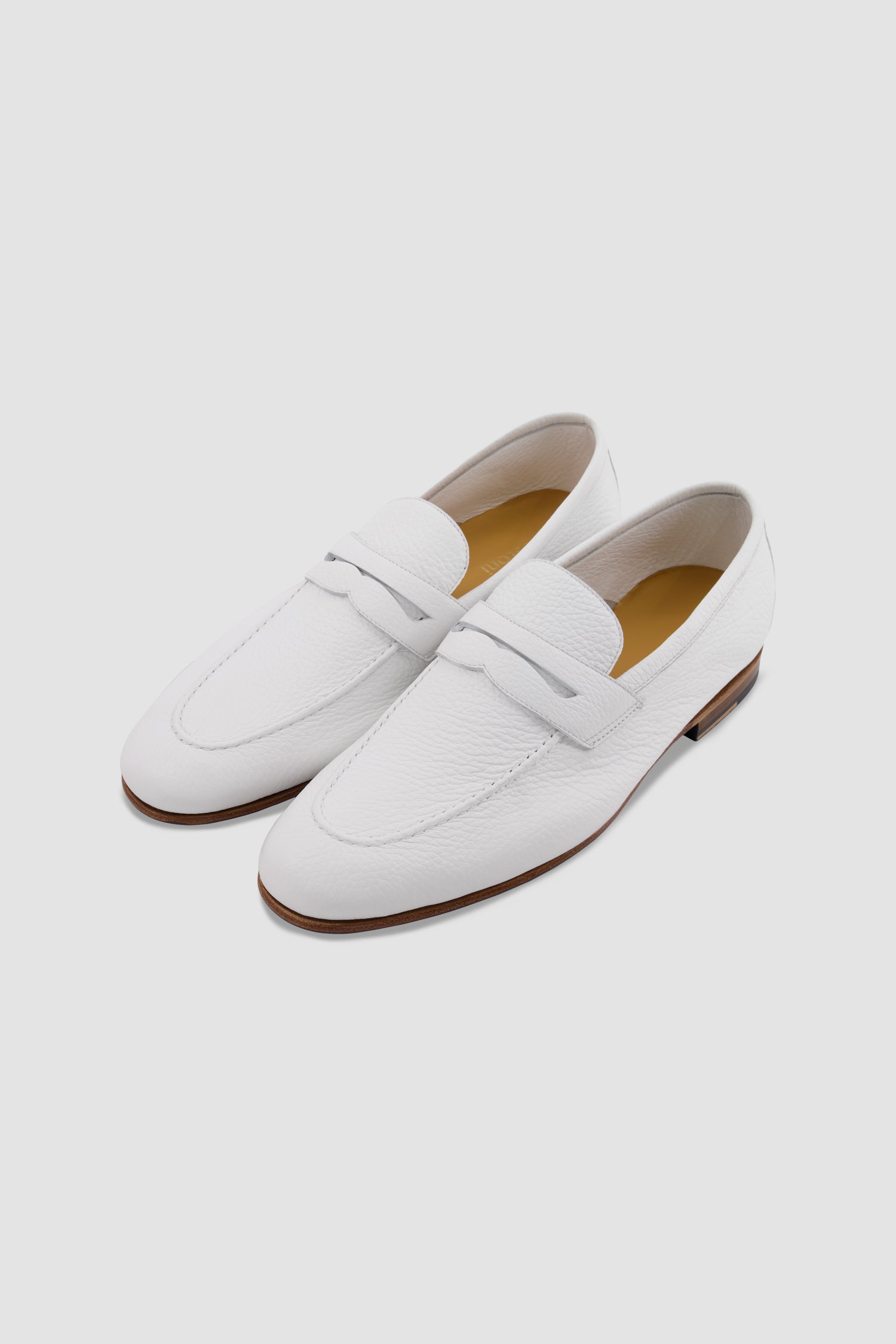 Testoni Pebbled Calfskin Penny Loafers