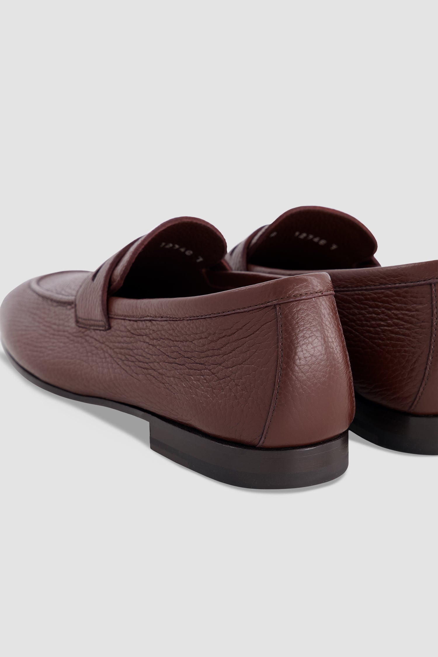 Testoni Pebbled Calfskin Penny Loafers