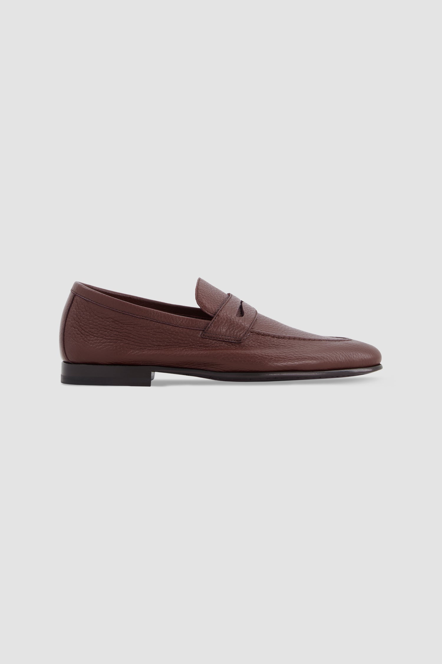 Testoni Pebbled Calfskin Penny Loafers