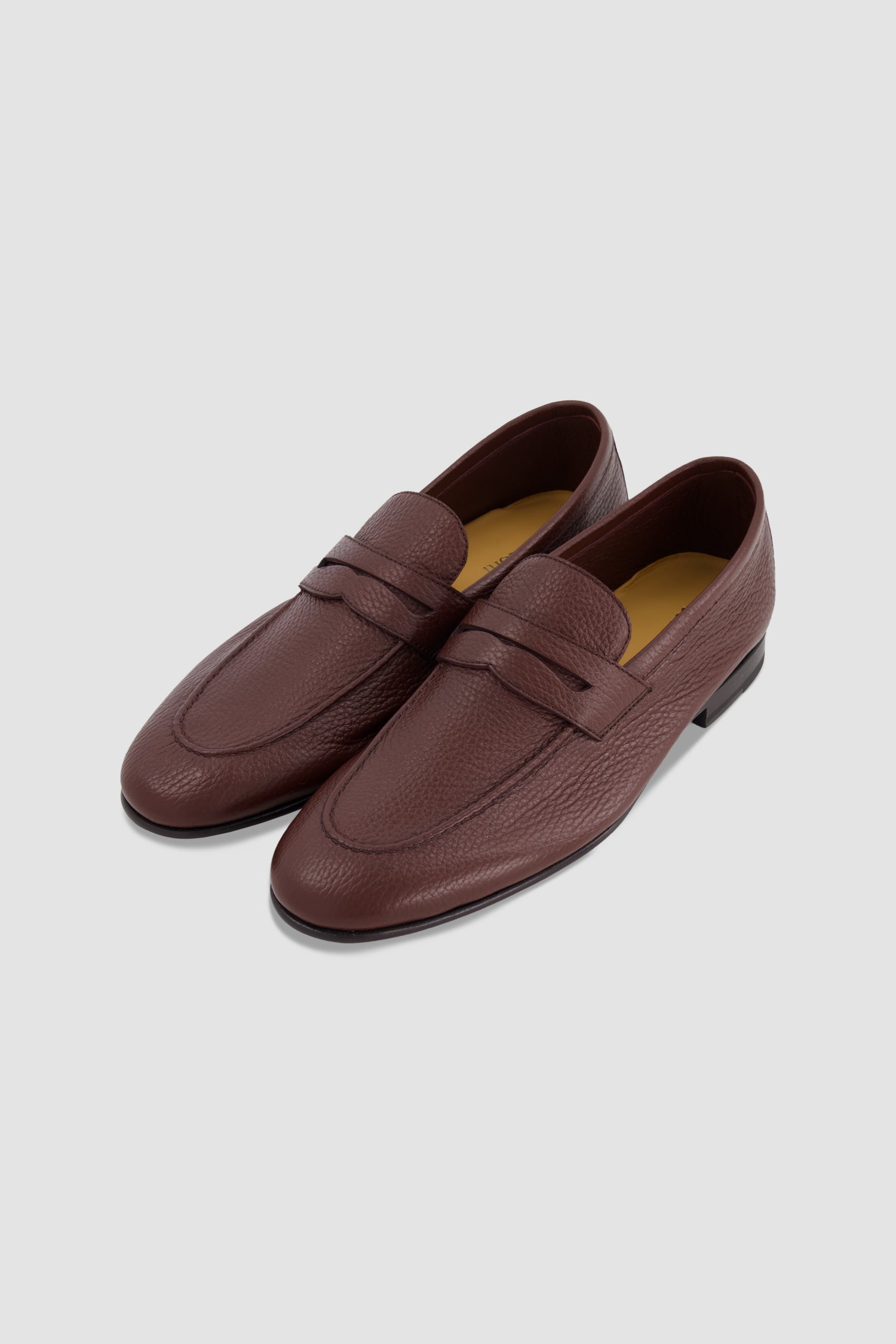 Testoni Pebbled Calfskin Penny Loafers