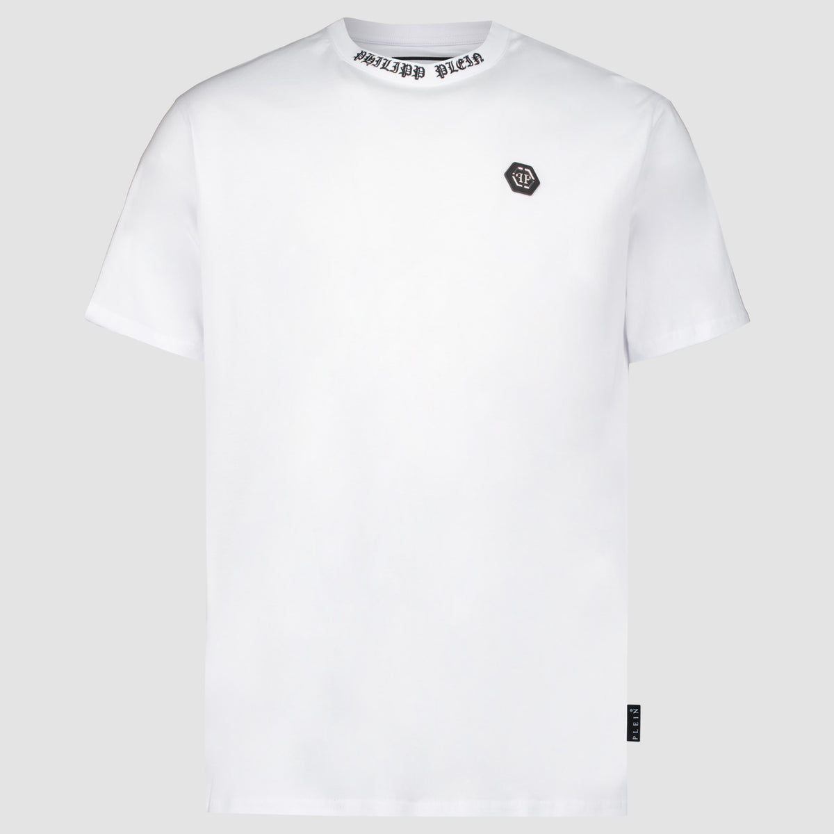 Philipp Plein Men's White Short Sleeve Crewneck T-Shirt With Logo Print – 95% Cotton