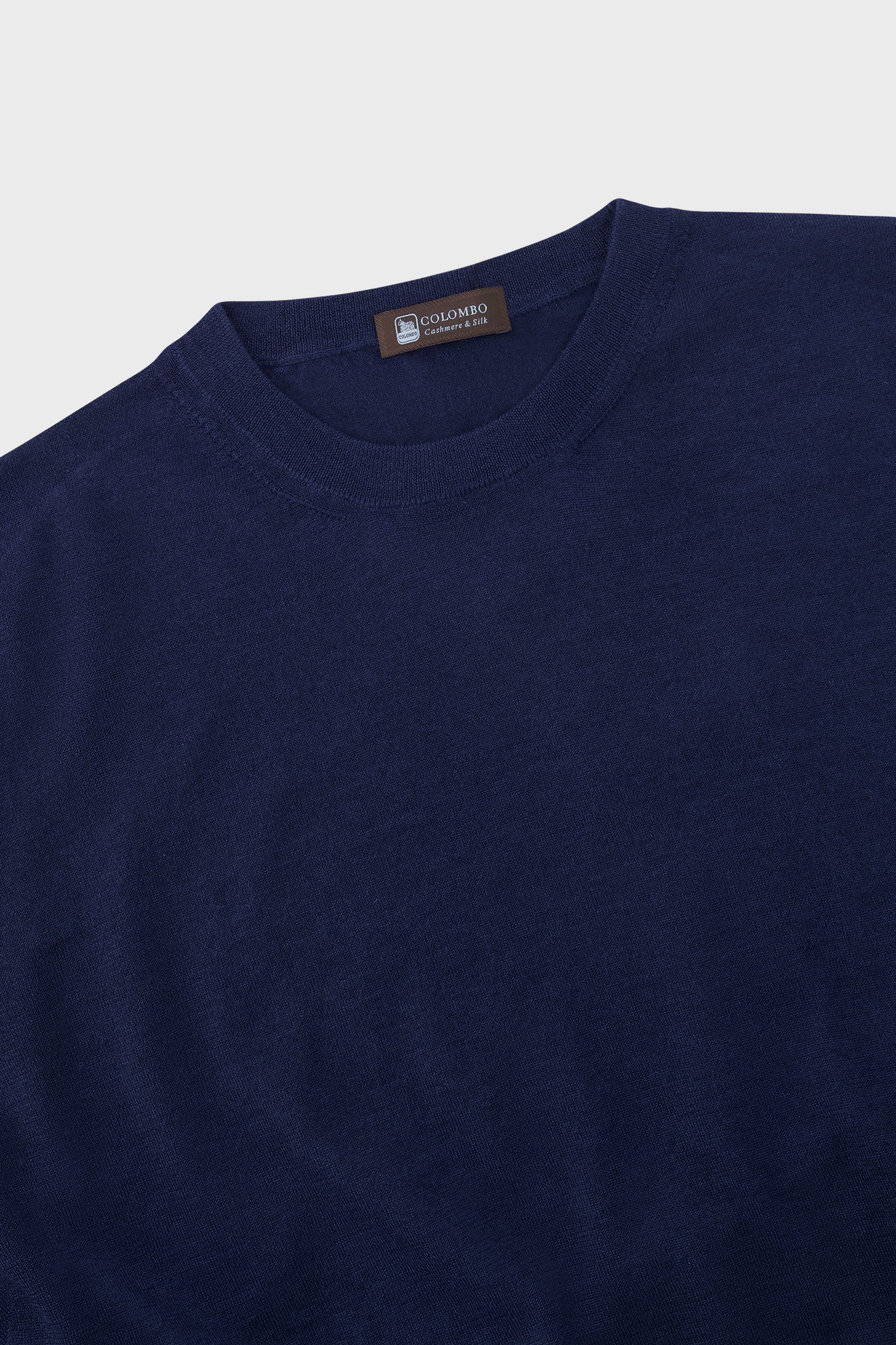 Lanificio Colombo Navy Cashmere Round Neck SS T-Shirt