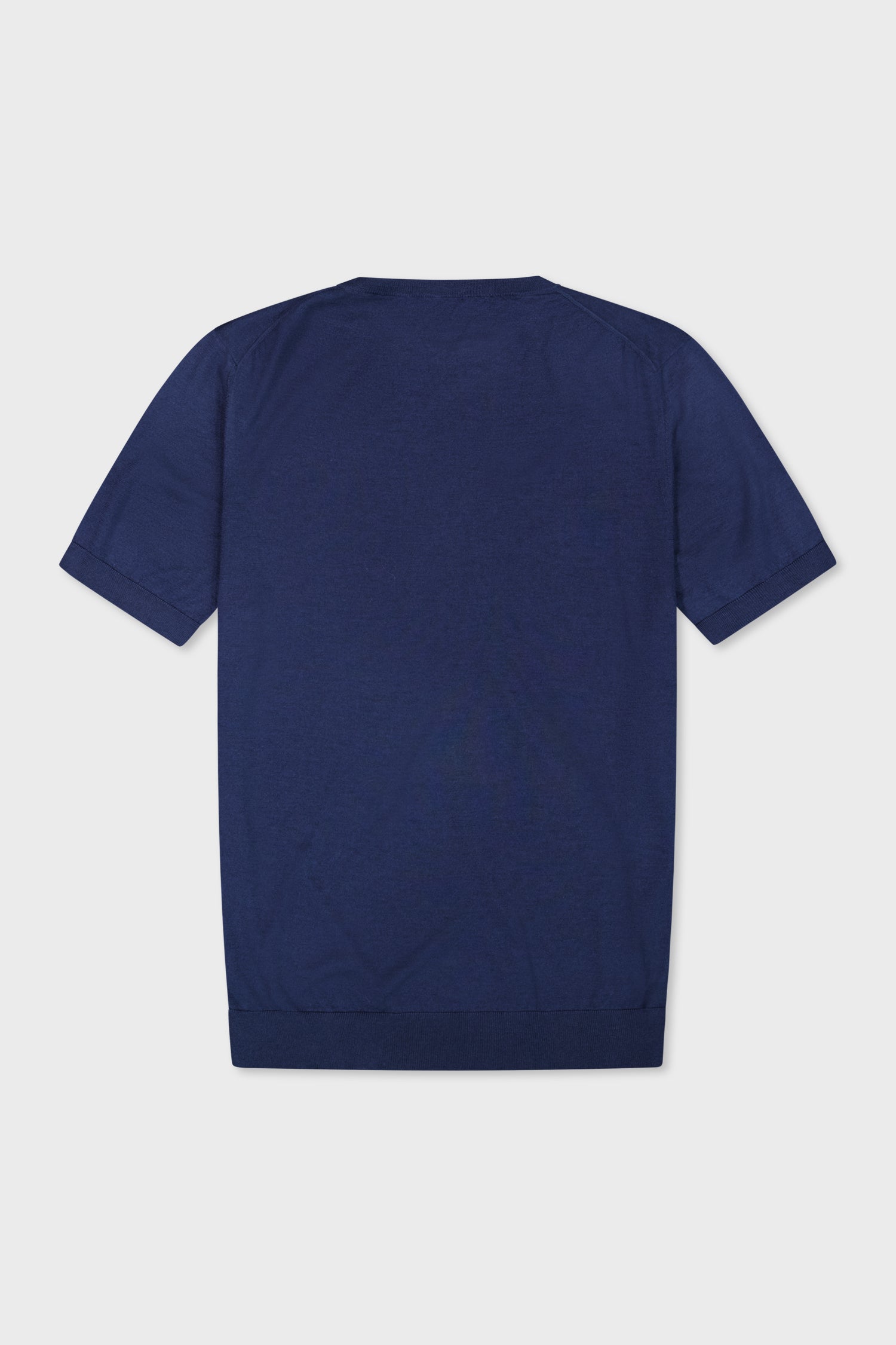 Lanificio Colombo Navy Cashmere Round Neck SS T-Shirt