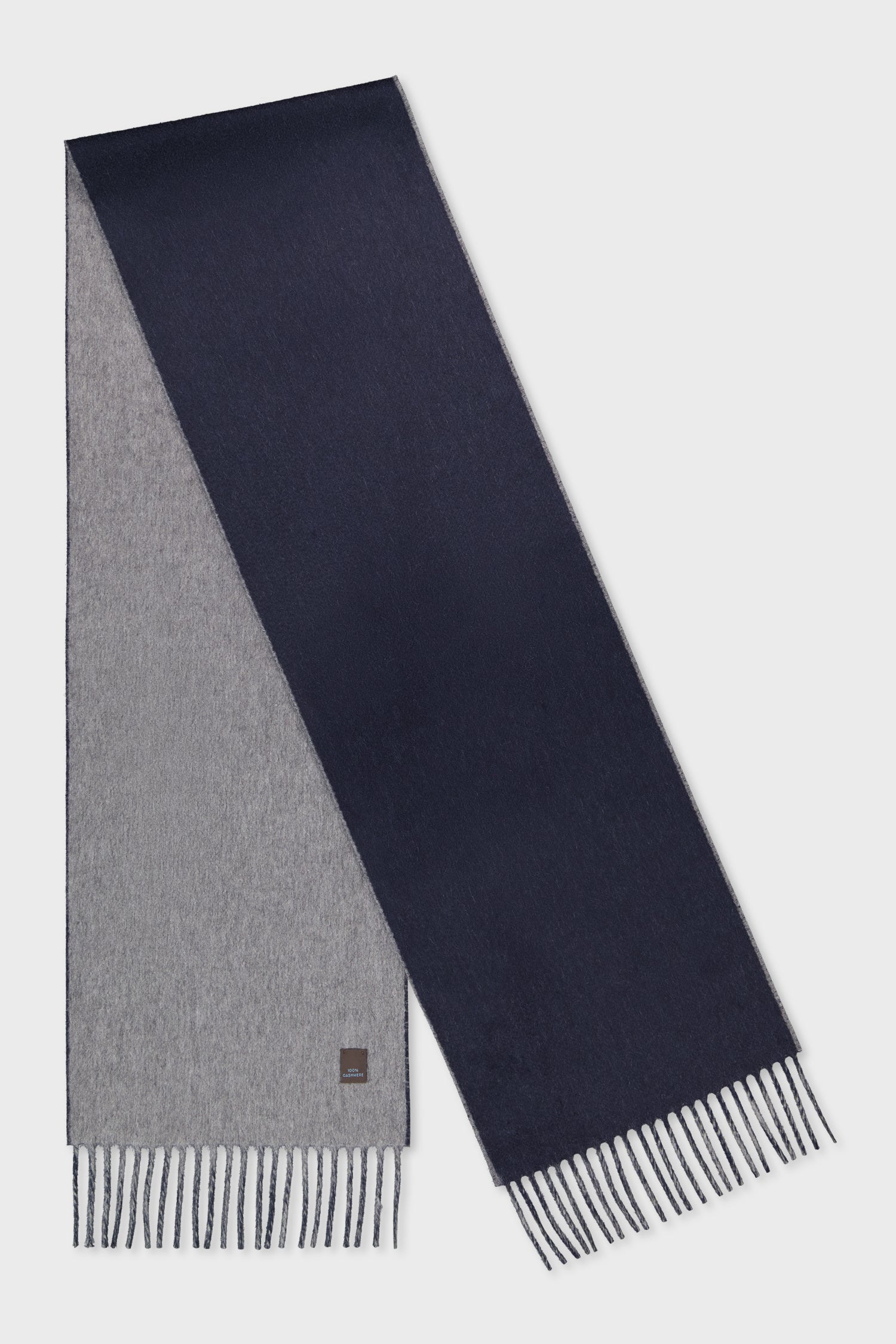 Lanificio Colombo Navy/Grey Cashmere Scarf