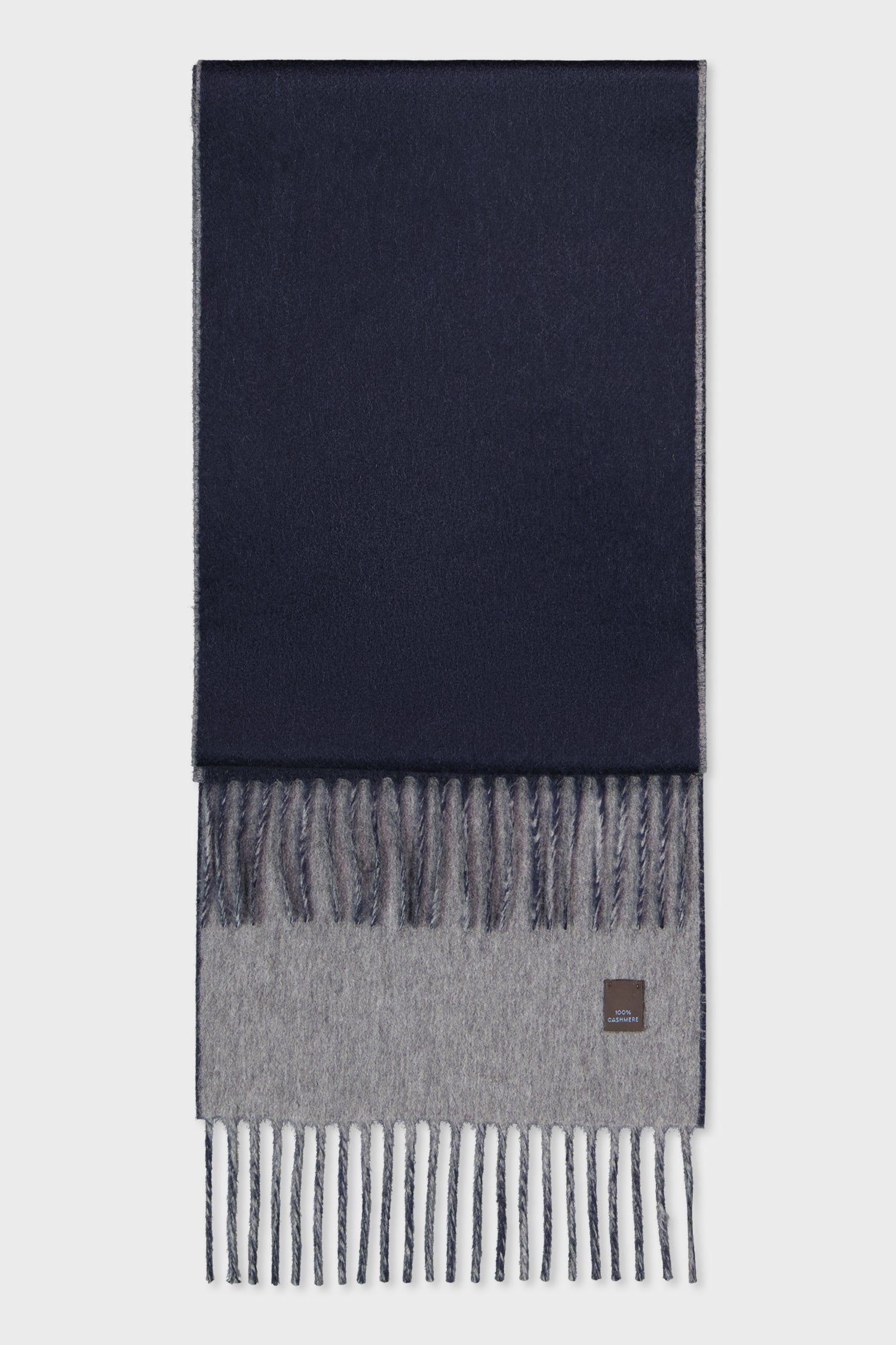 Lanificio Colombo Navy/Grey Cashmere Scarf