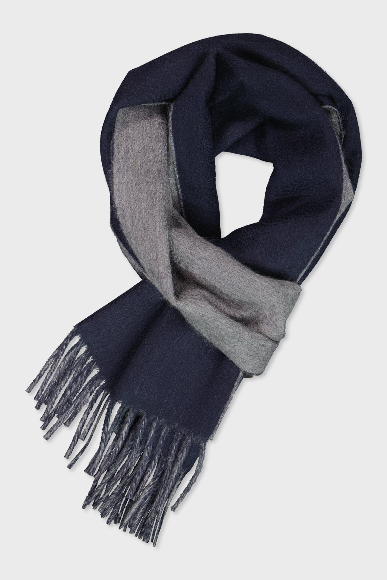 Lanificio Colombo Navy/Grey Cashmere Scarf